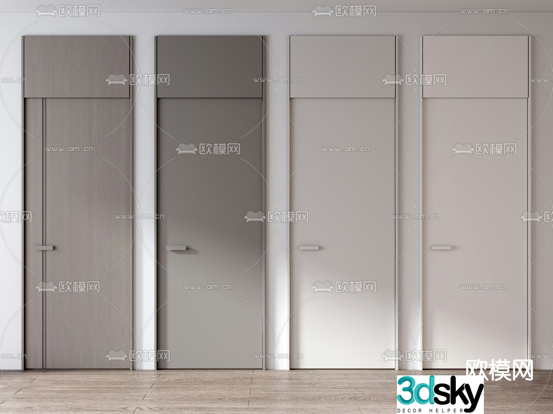 Single door through-top door flat door bedroom door 3D model