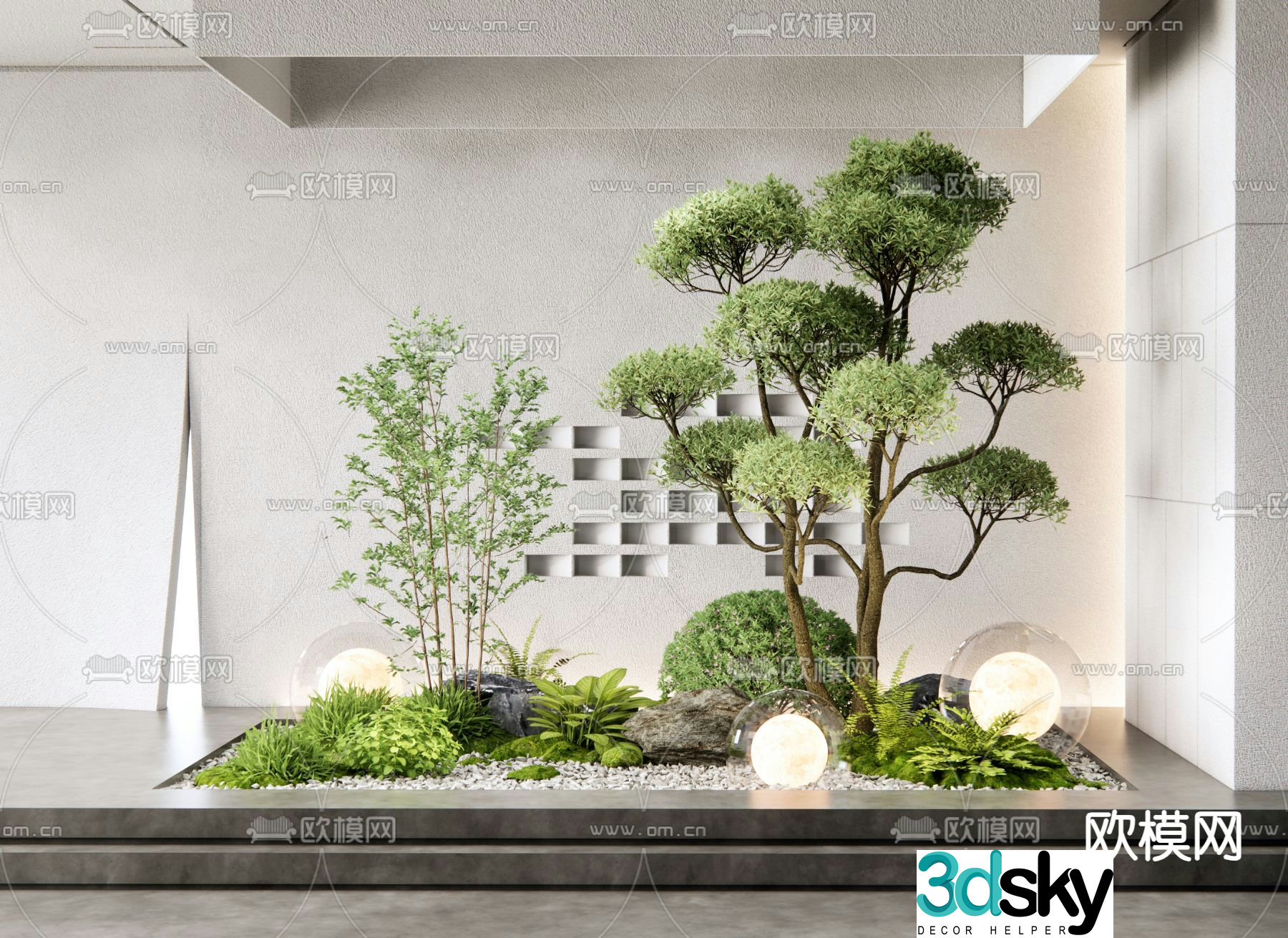 Indoor landscape plant landscaping 3d model
