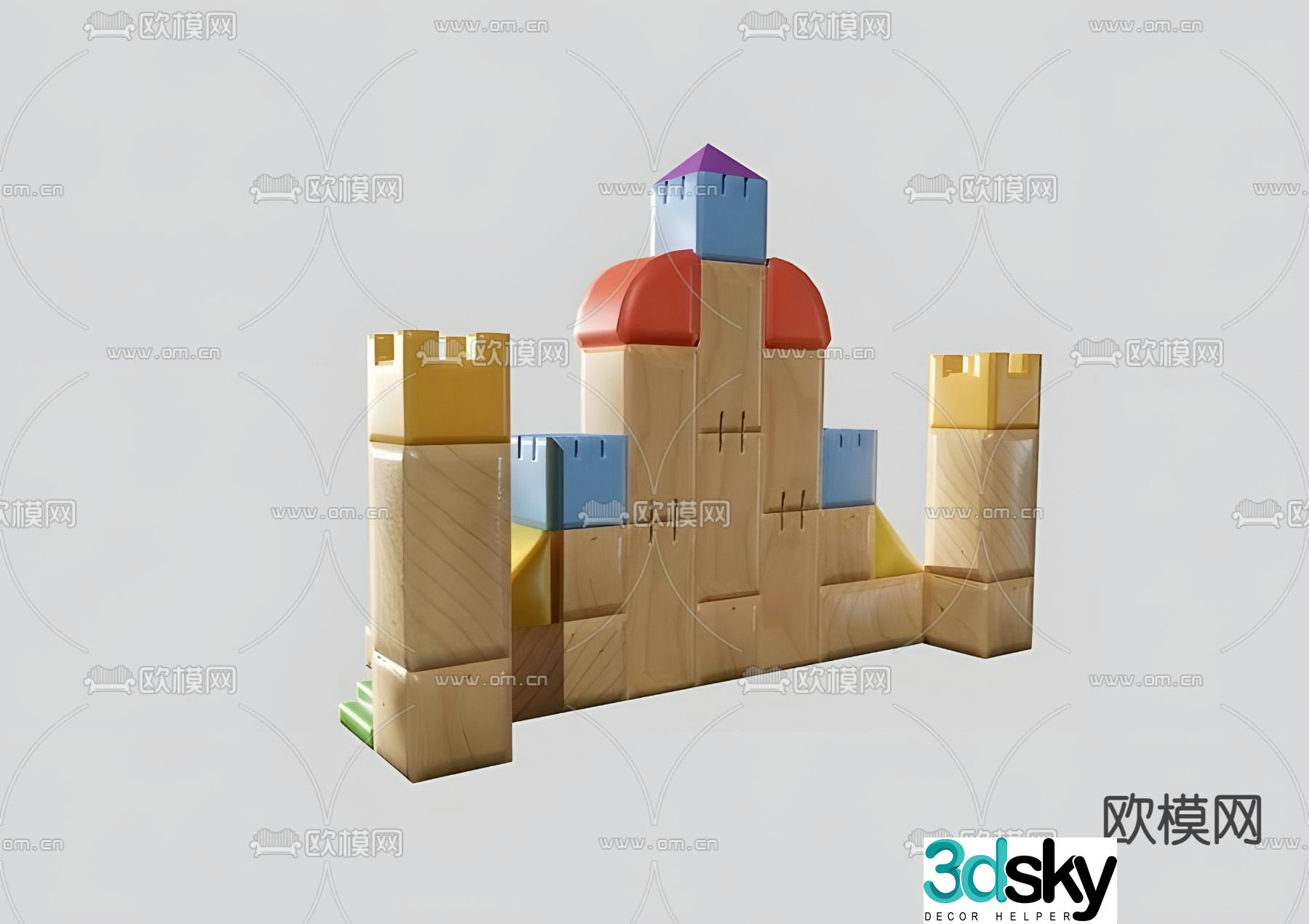 Building block toy castle toy 3d model