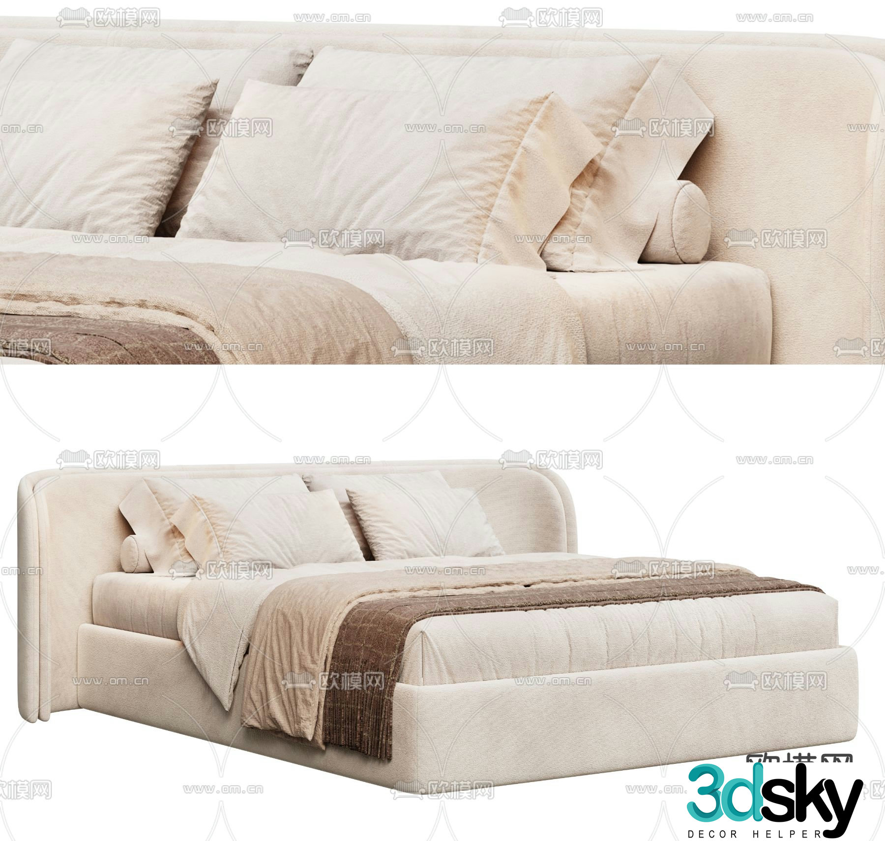 Wittmann fabric single bed 3d model