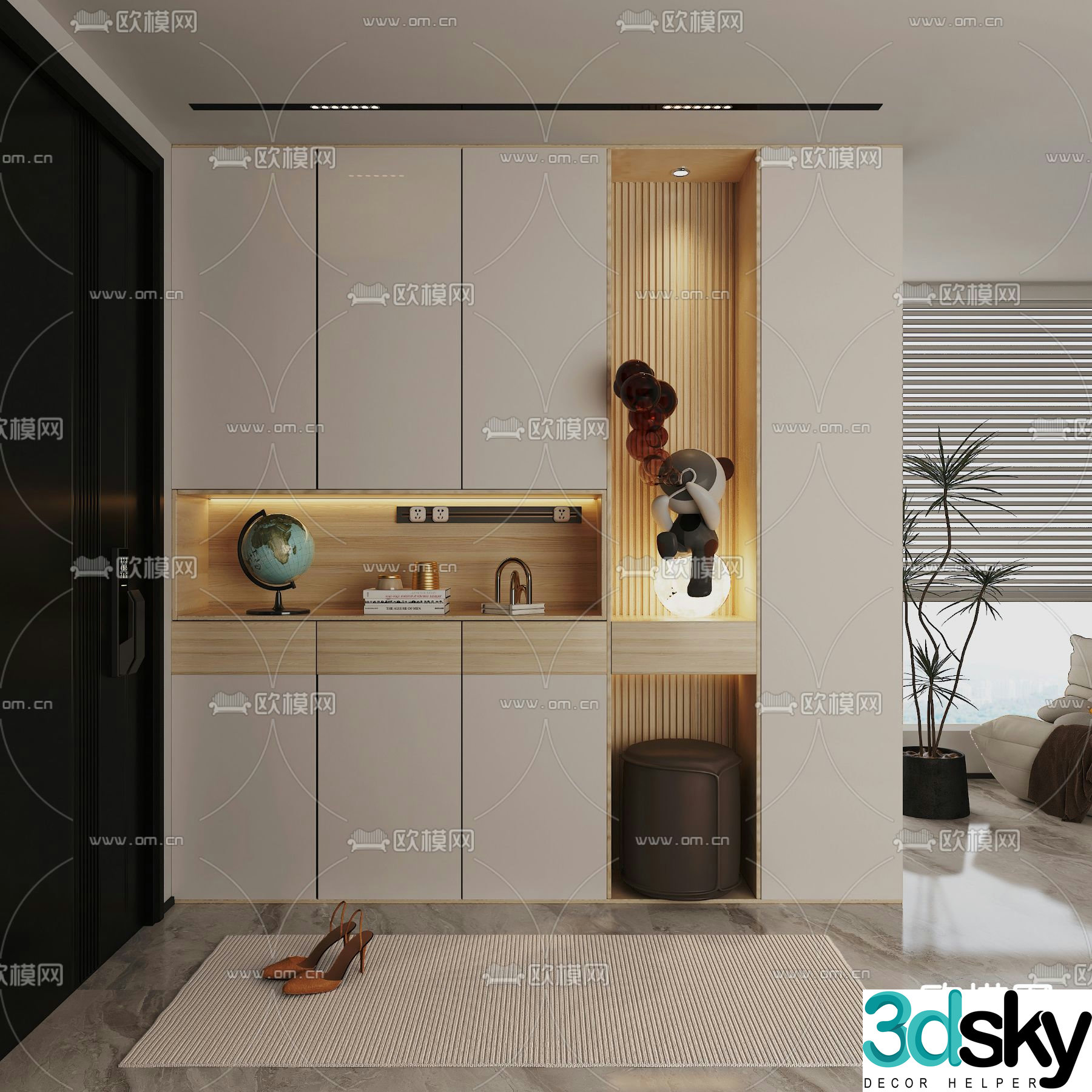Entrance shoe cabinet 3D model