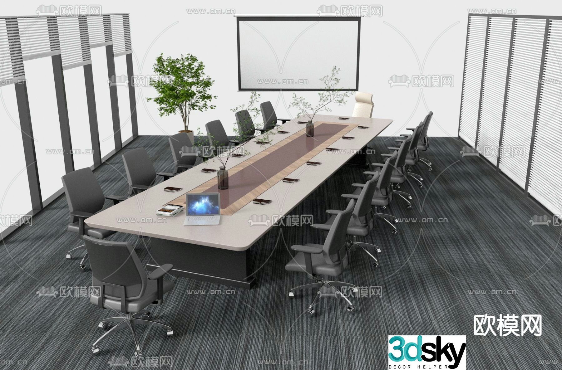 Modern conference table conference table 3d model