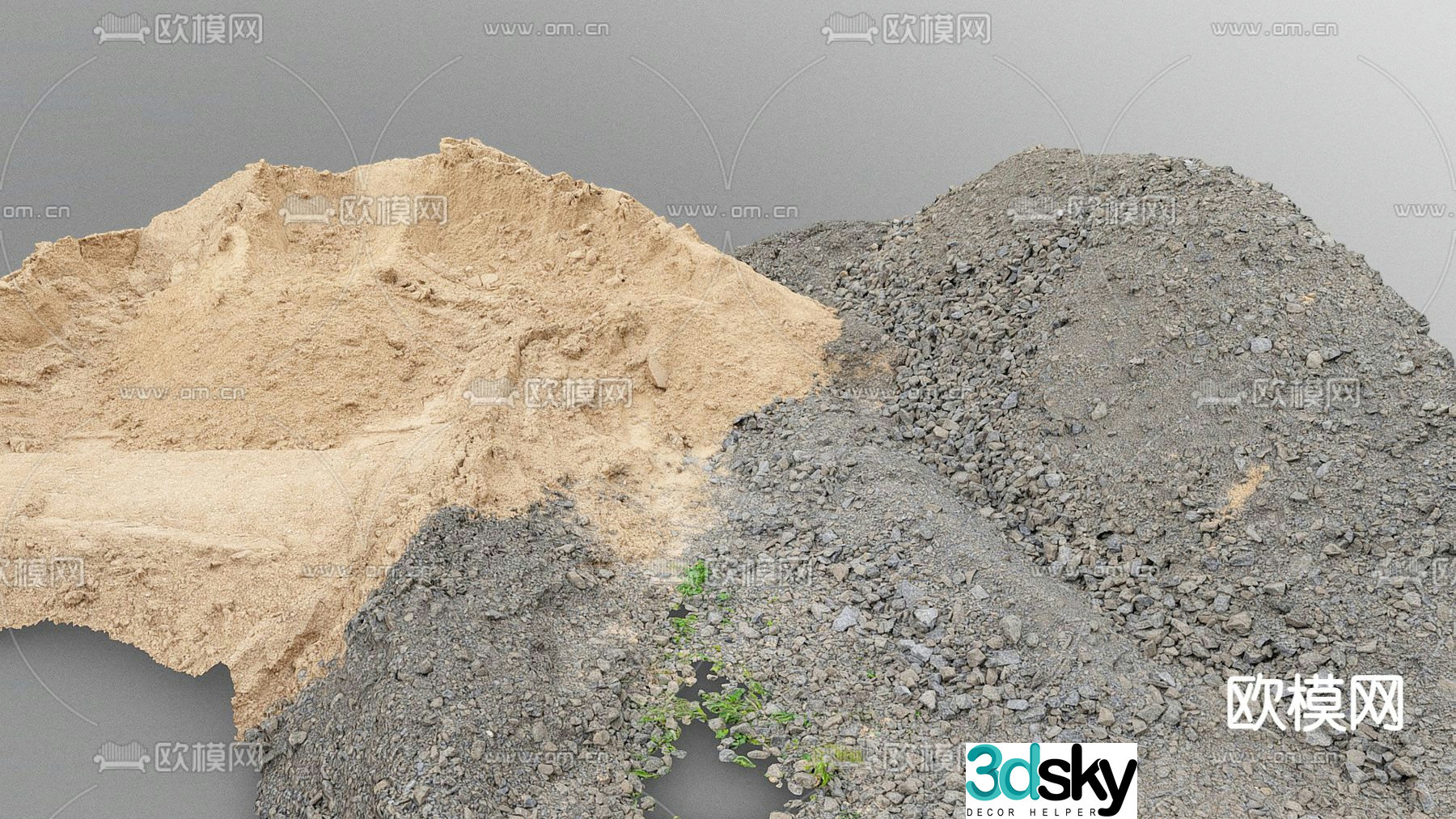 sand pile gravel pile 3d model