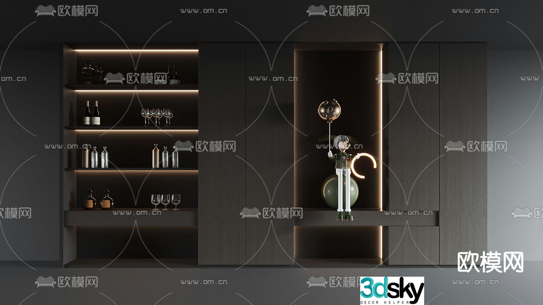 Modern decorative cabinet 3d model