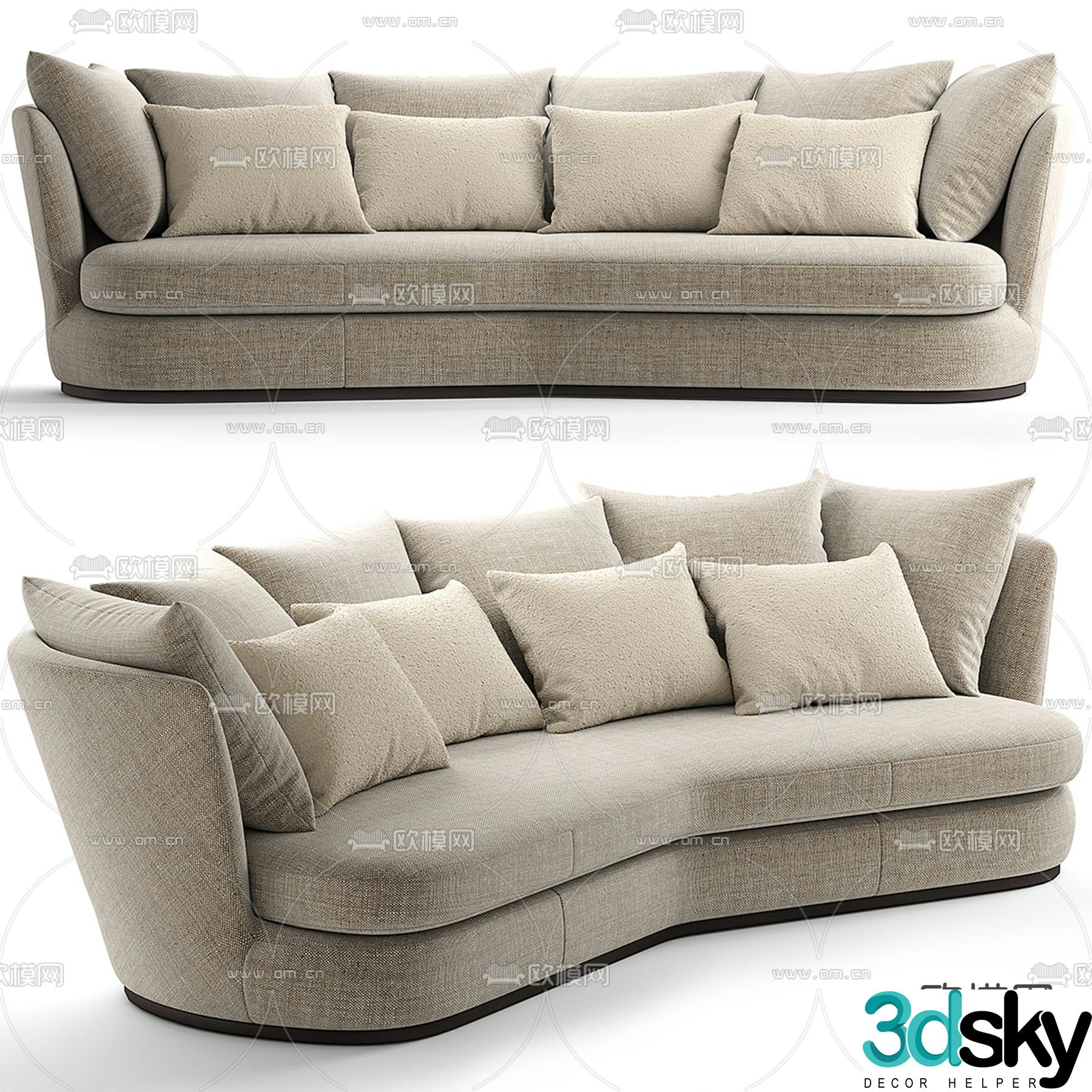 Maxalto APOLLO multi-seat sofa 3d model