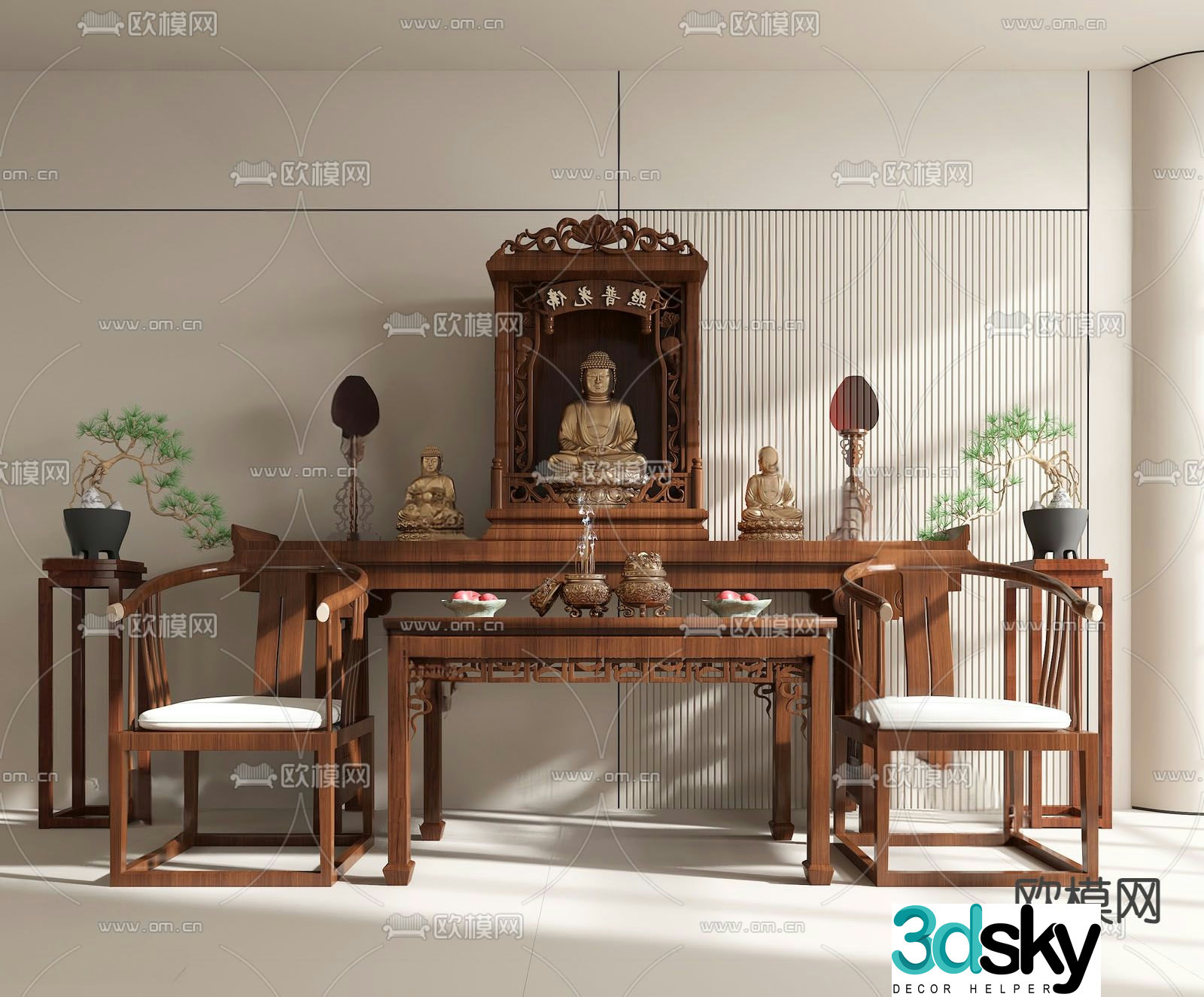 Chinese style Buddha altar Buddha niche shrine god cabinet 3d model