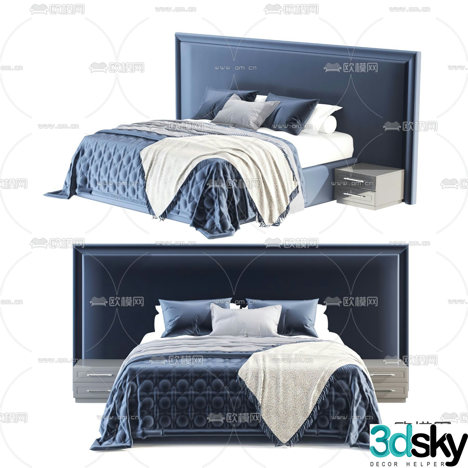 Ditre italia double bed 3d model