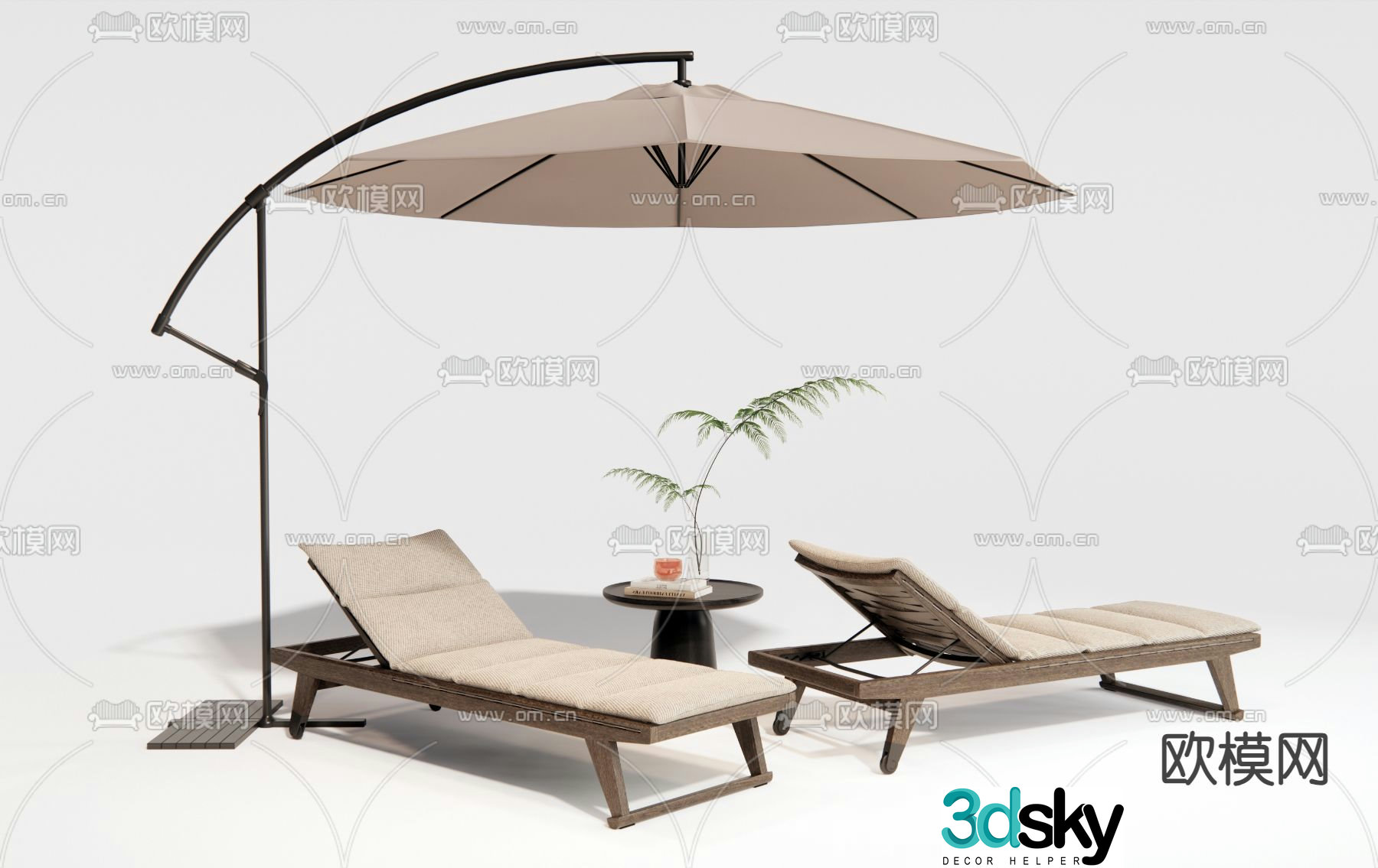 Simple outdoor lounge chair 3d model