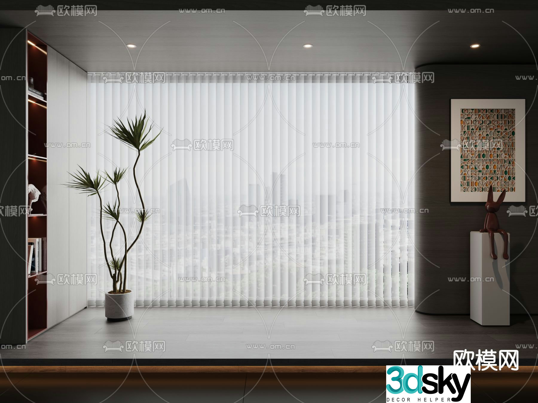 Dream curtain vertical curtain venetian blind 3d model