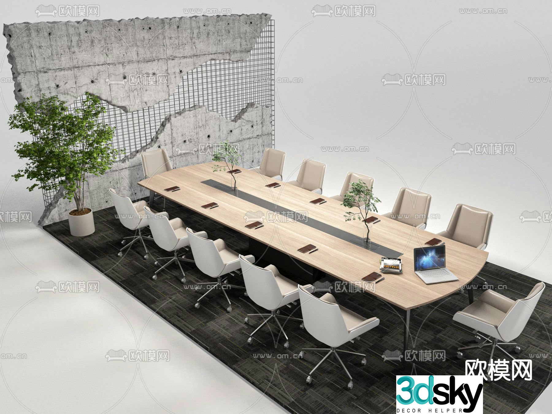 Modern conference table conference table 3d model