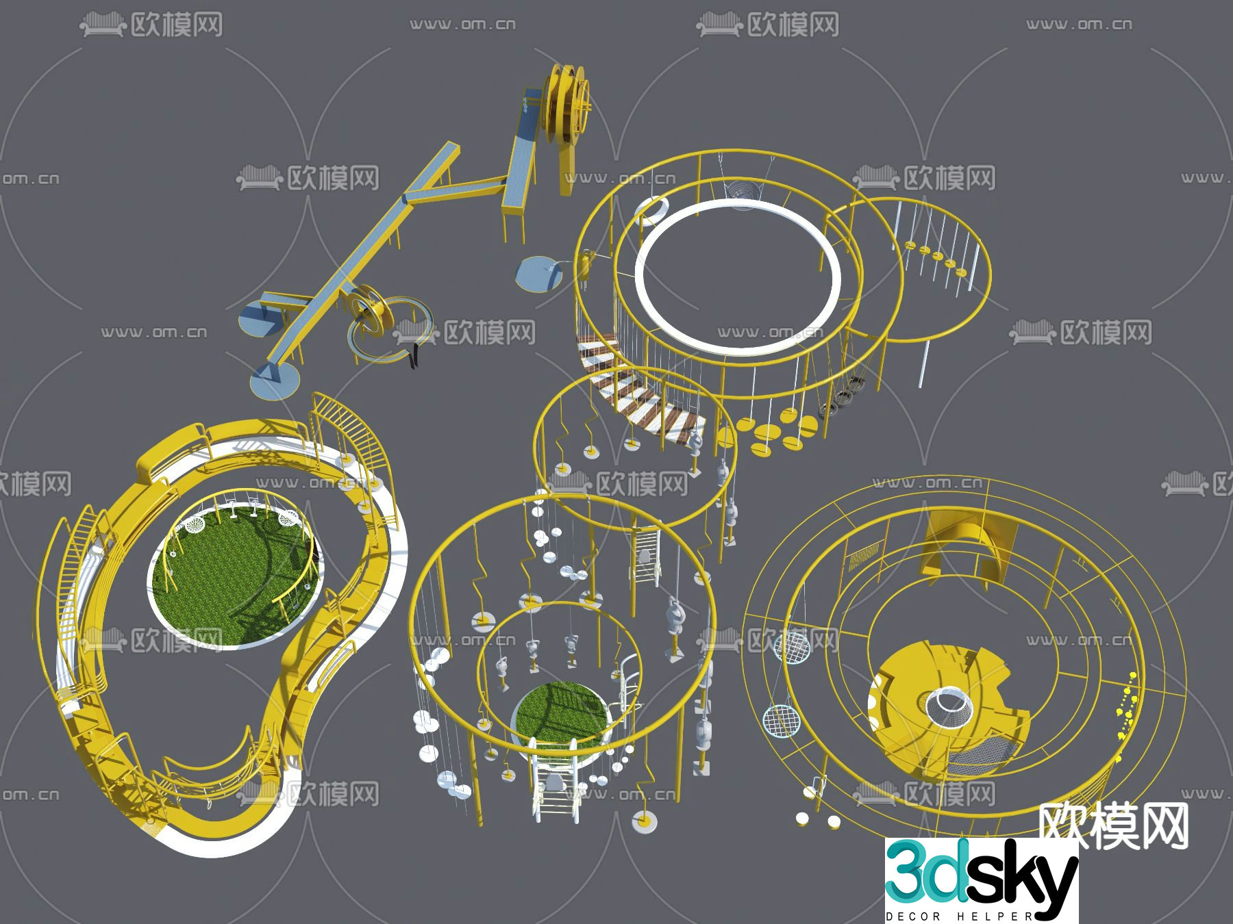 Outdoor fitness equipment multifunctional fitness equipment 3d model
