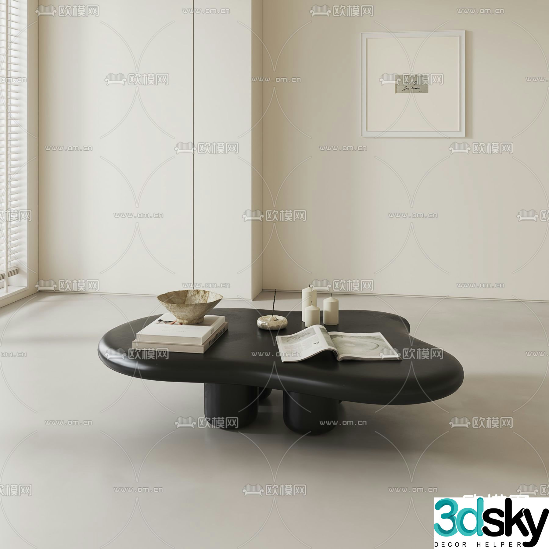 French coffee table 3d model