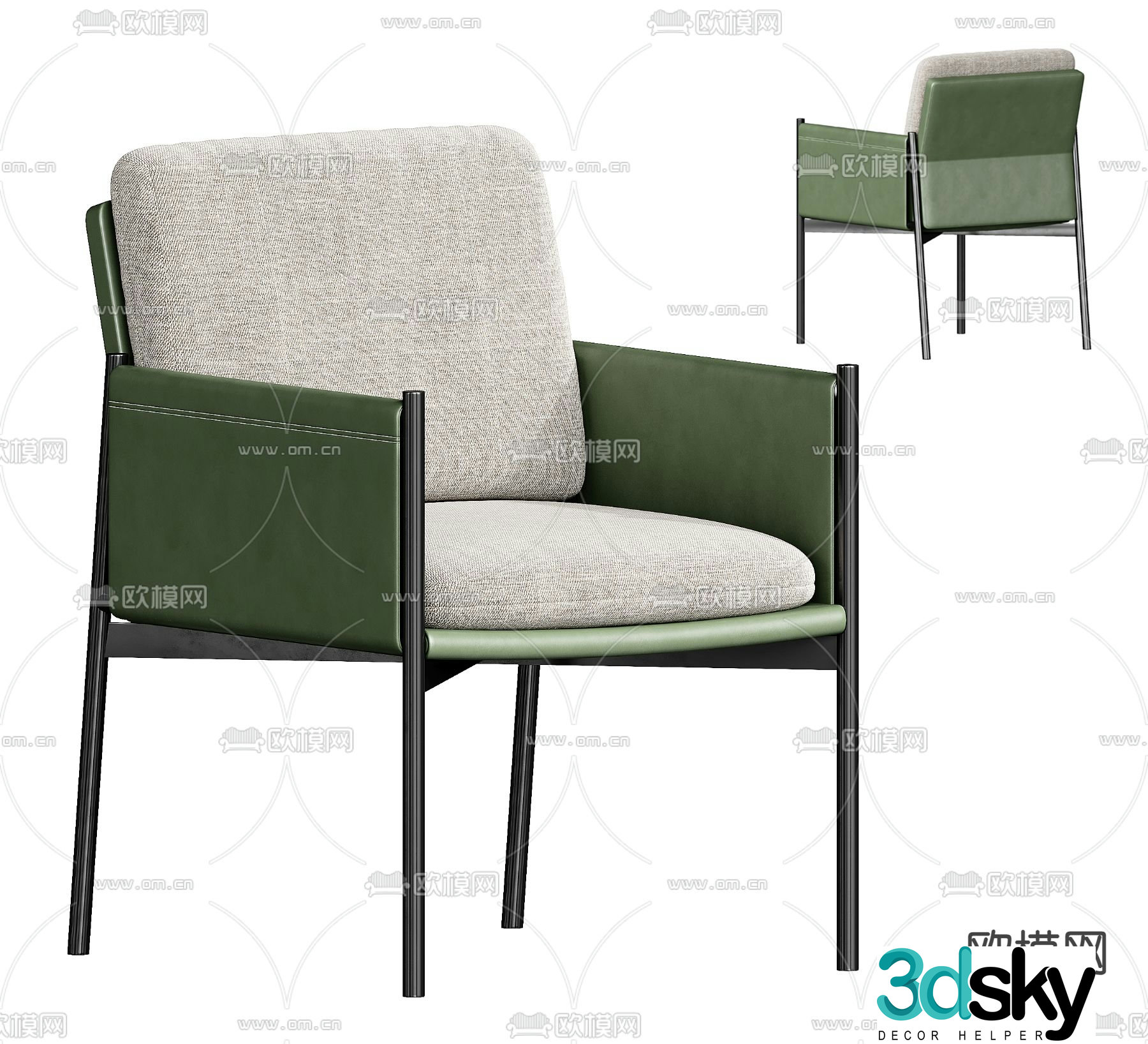 Leather chair lounge chair 3d model