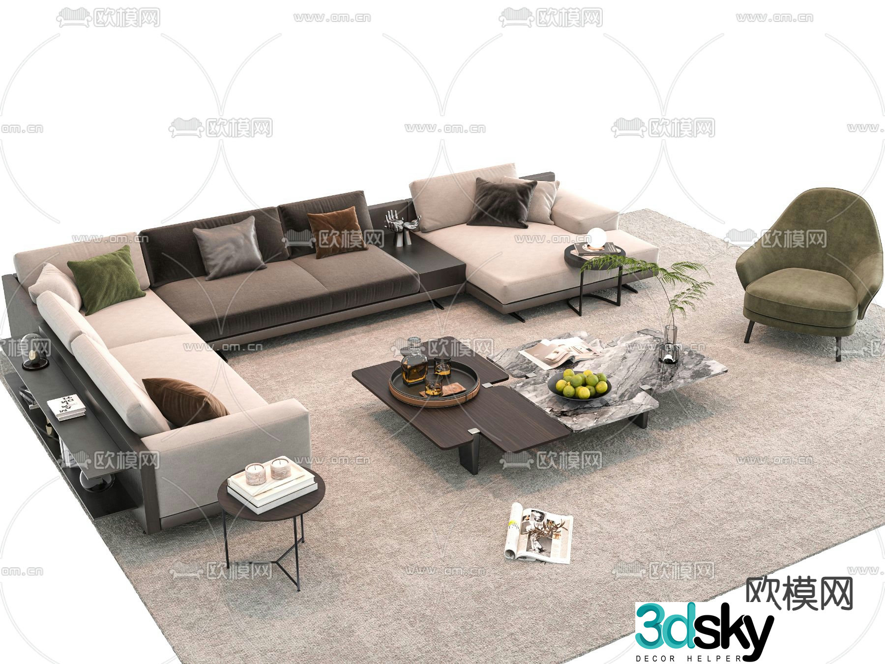 Sofa coffee table 3d model