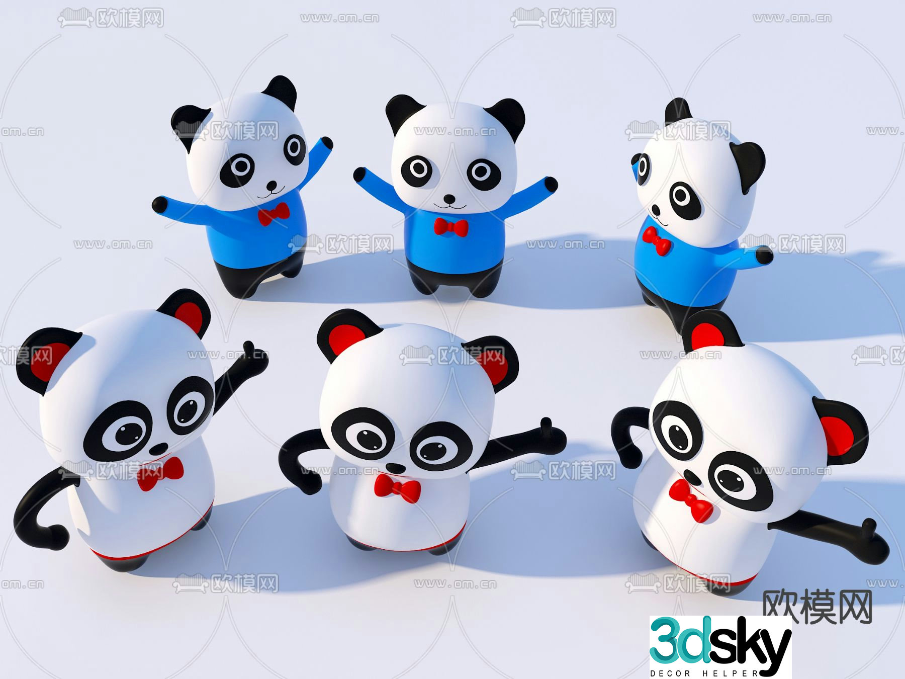 Cartoon panda toy 3d model