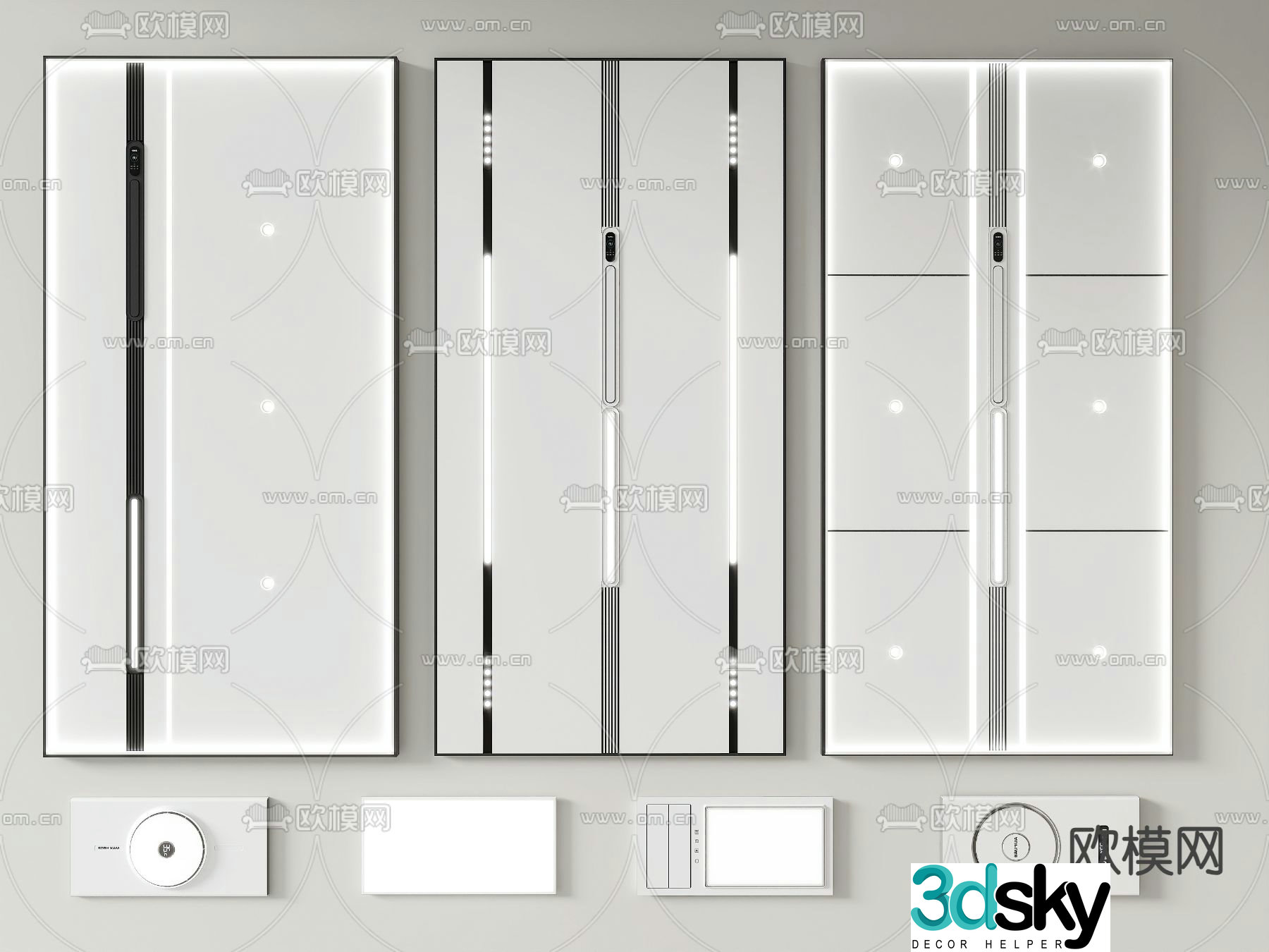Aluminum gusset plate honeycomb panel integrated ceiling 3D model