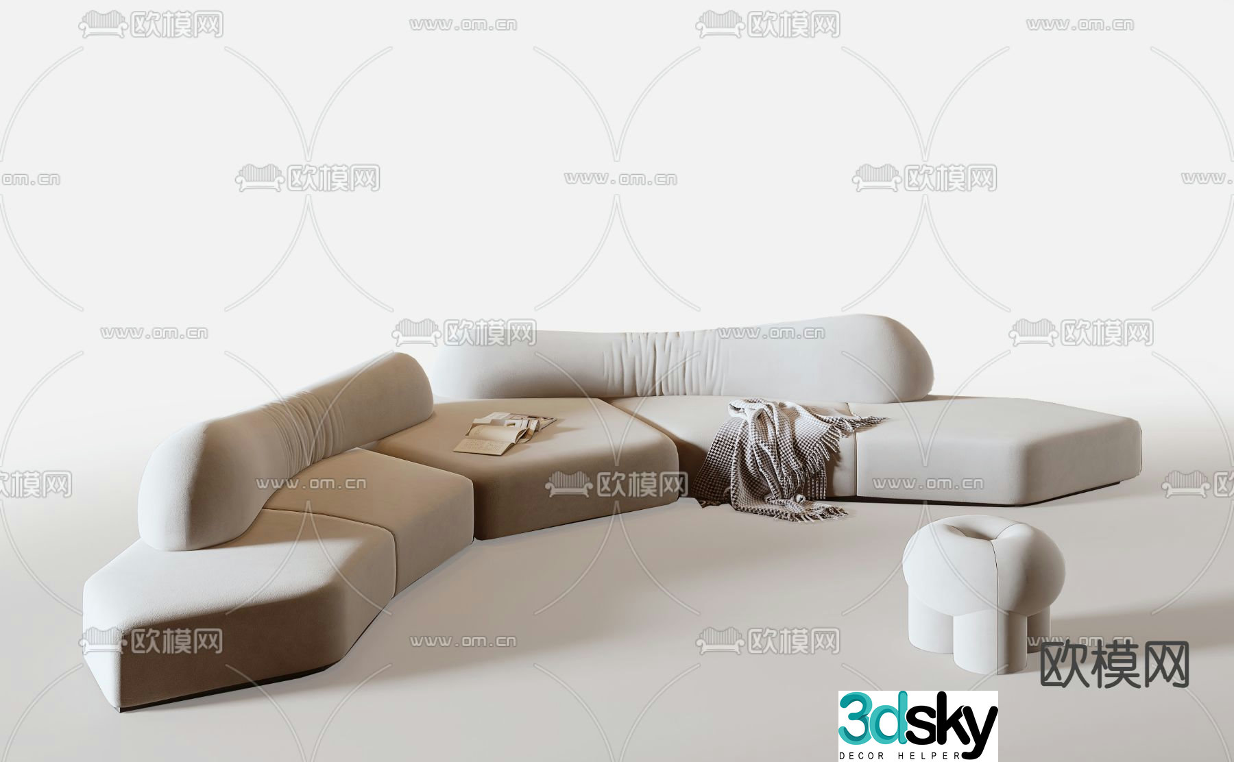 Special shaped sofa island sofa 3d model