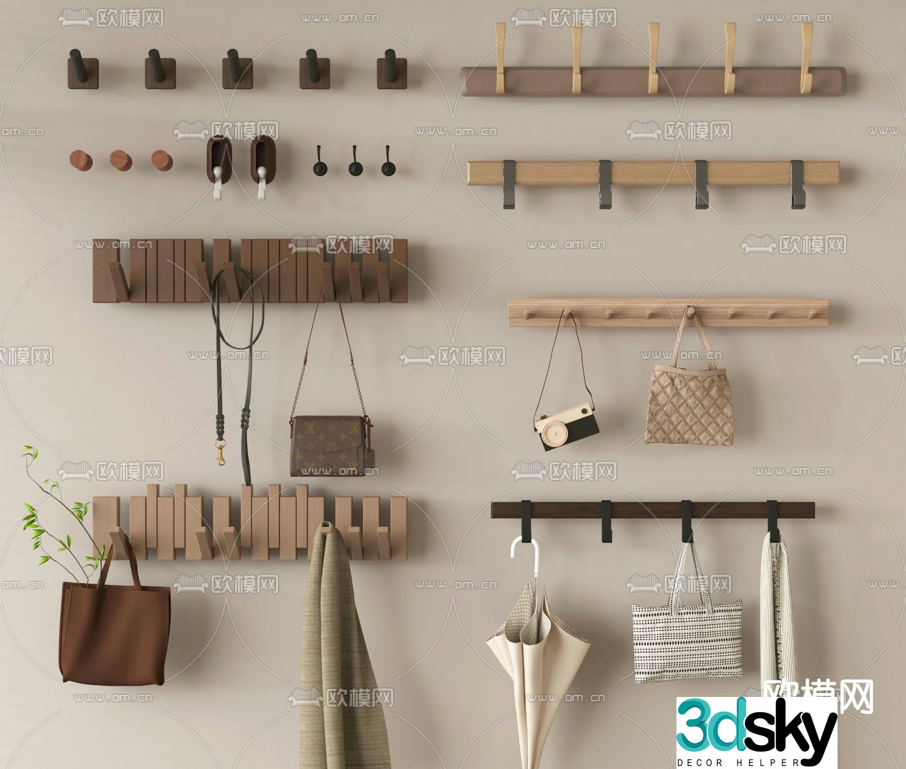 hook coat hook coat hanger 3d model