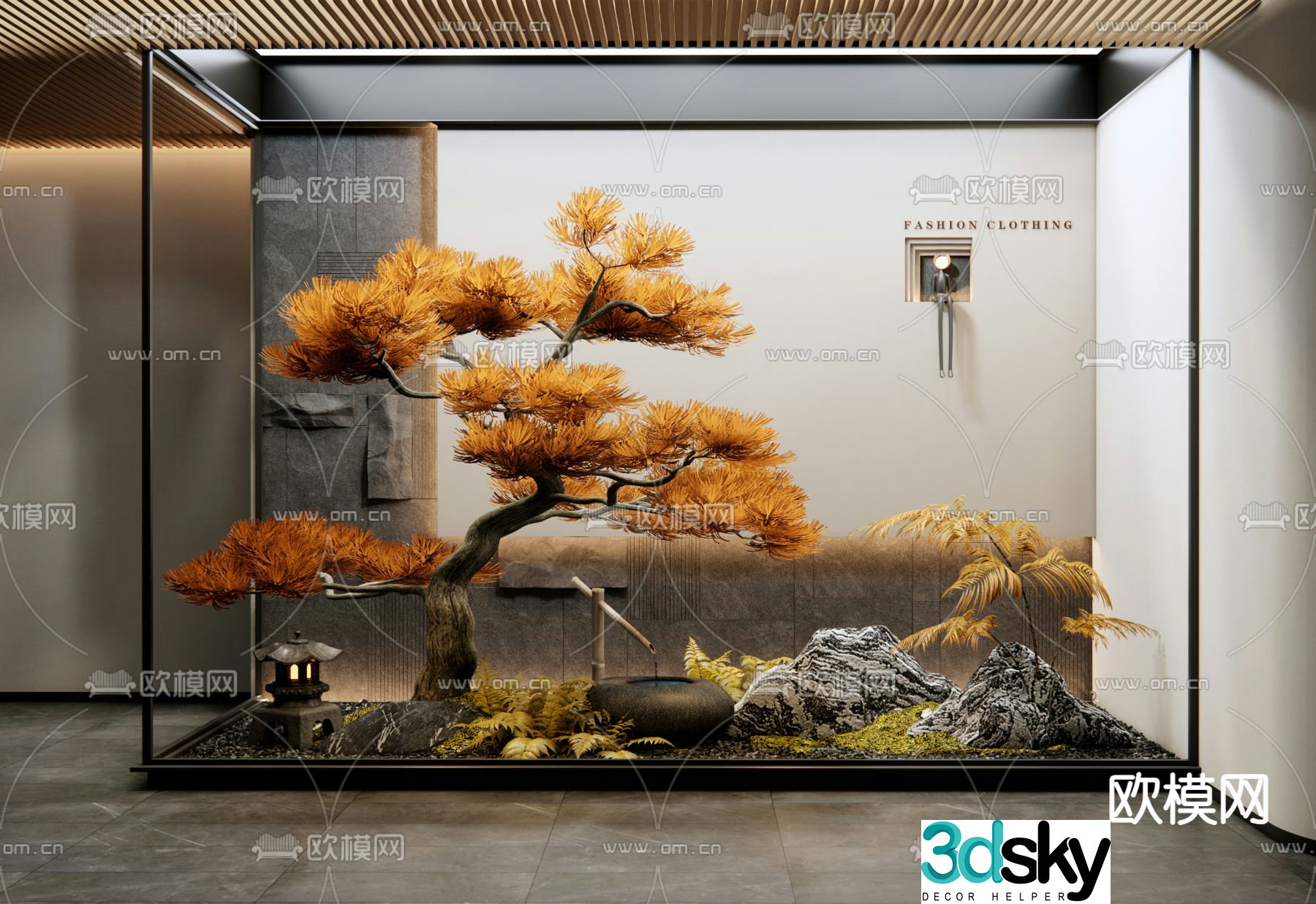 Indoor landscape plant landscaping 3d model