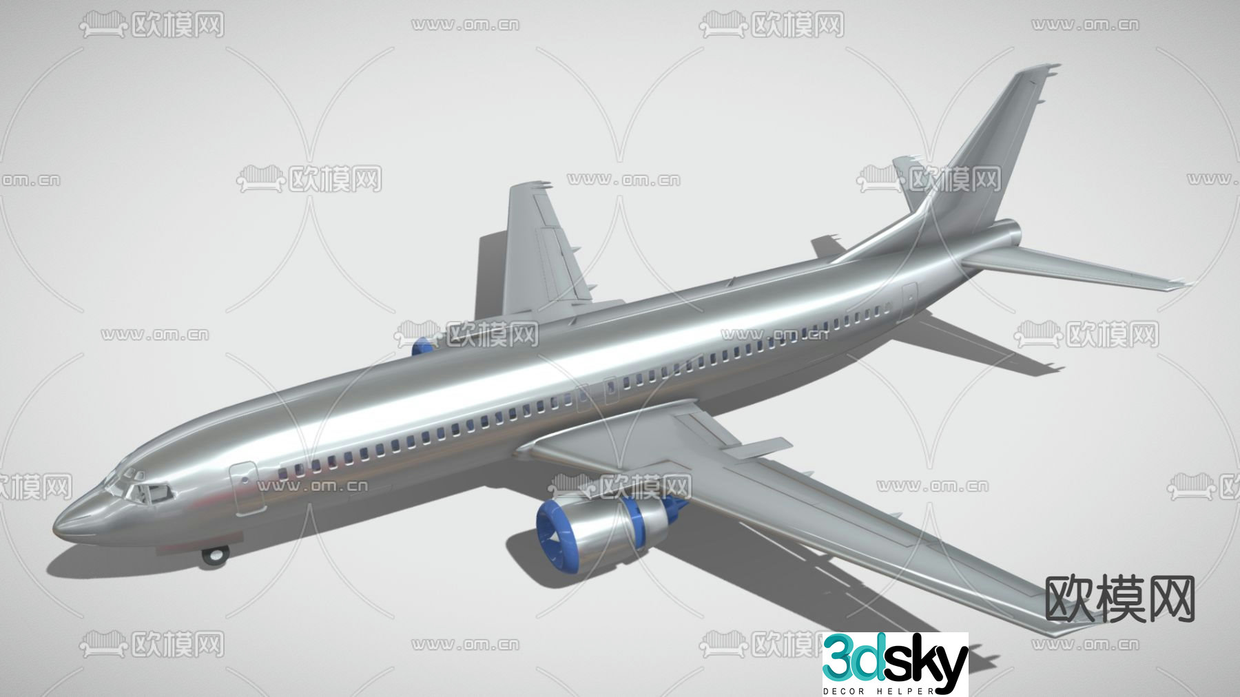 Detailed passenger aircraft Boeing 737 Boeing aircraft 3d model