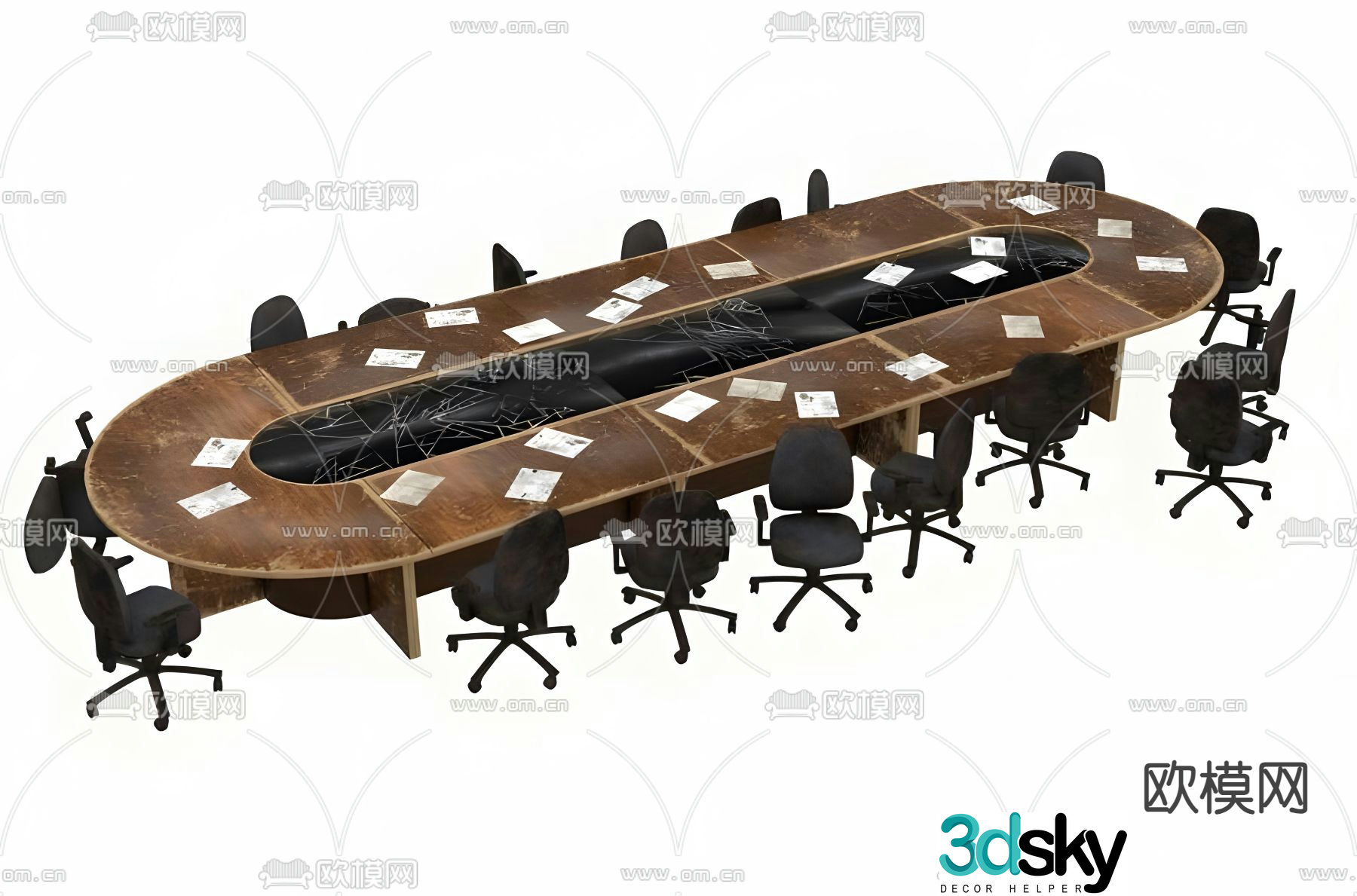 Conference tables and chairs conference table 3d model