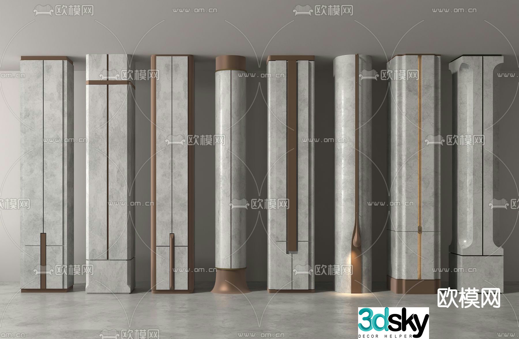 Decorative columns 3d model