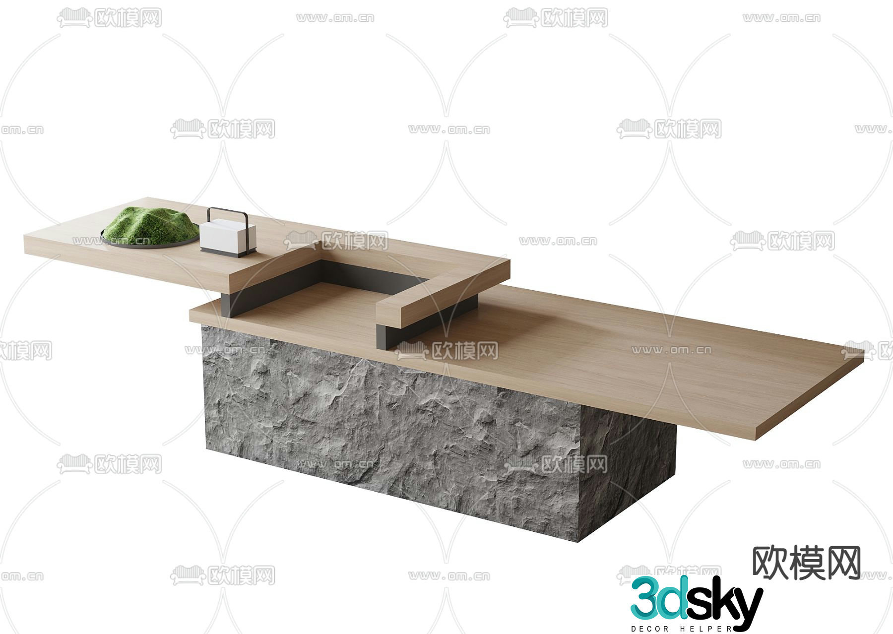 Reception desk information desk 3d model
