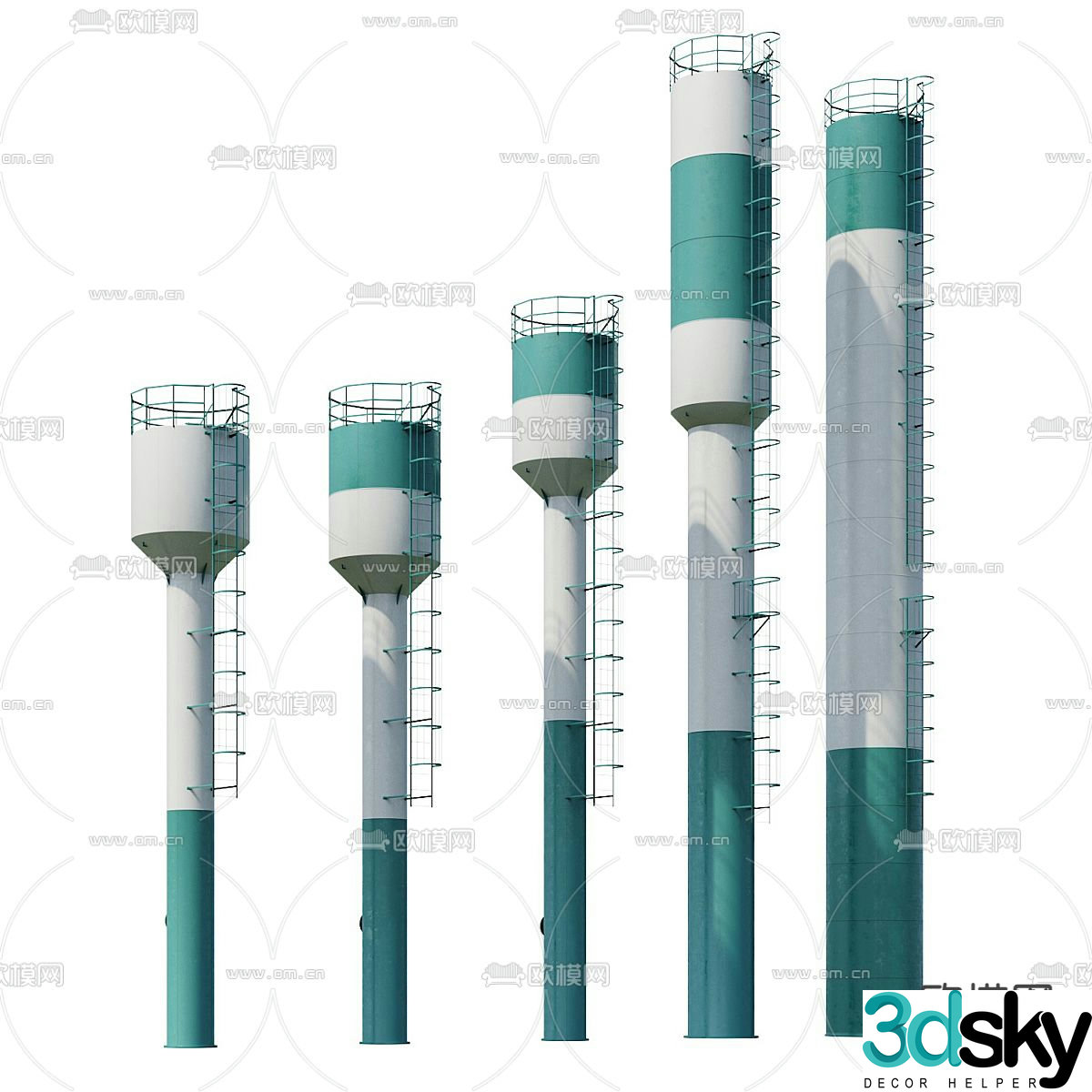 Roznovskogo water tower 3d model