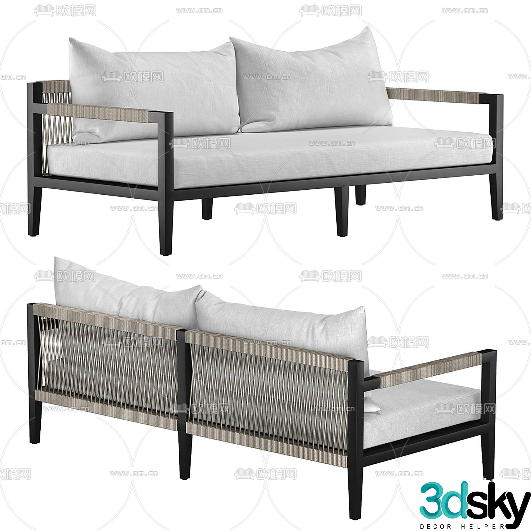 CHERYL loveseat outdoor sofa 3d model