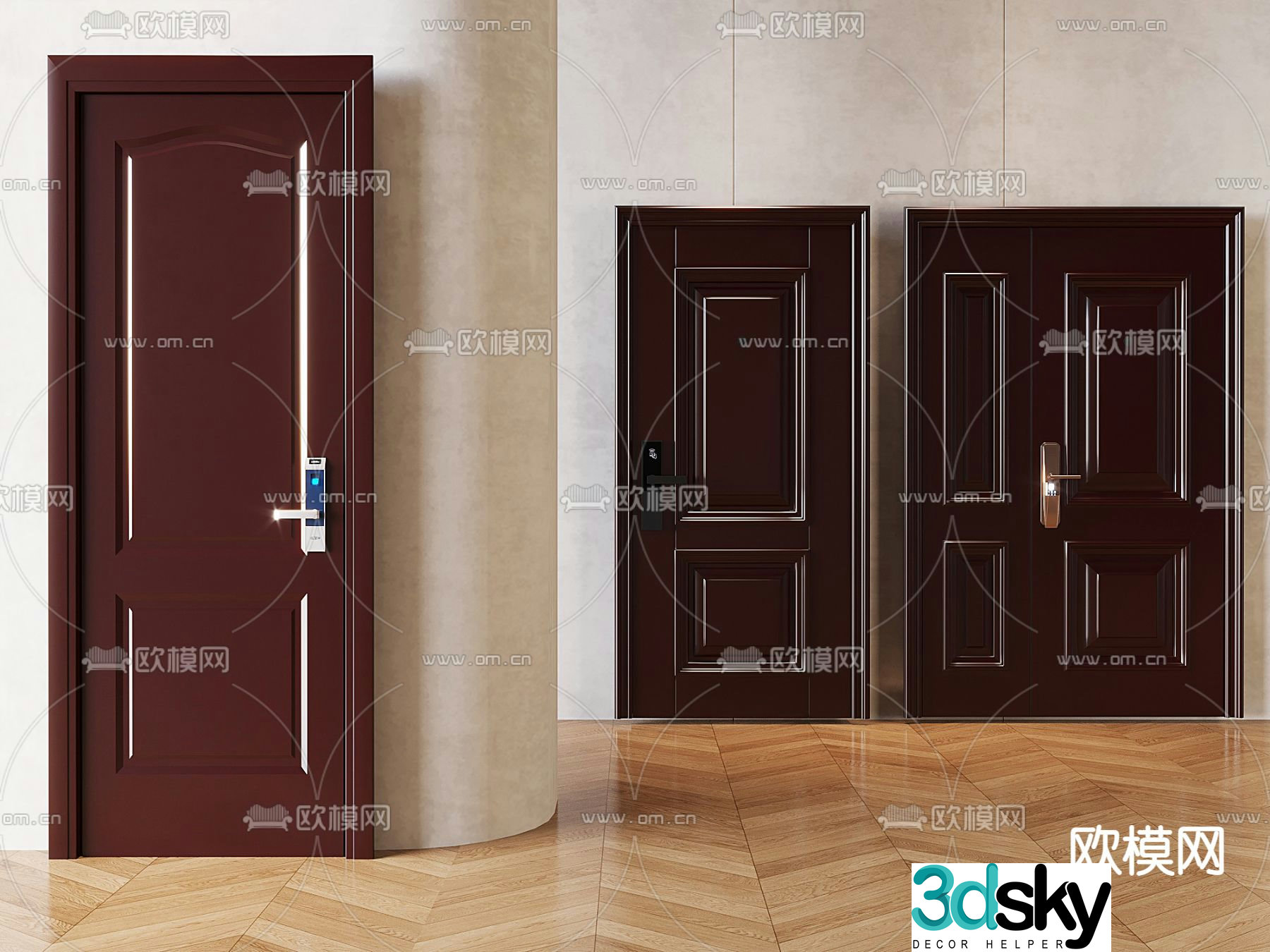 Chinese anti-theft door 3D model