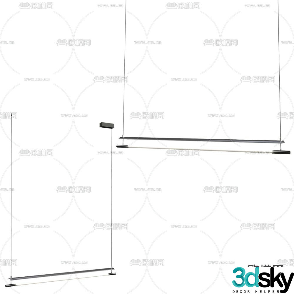 GLODE long chandelier 3d model