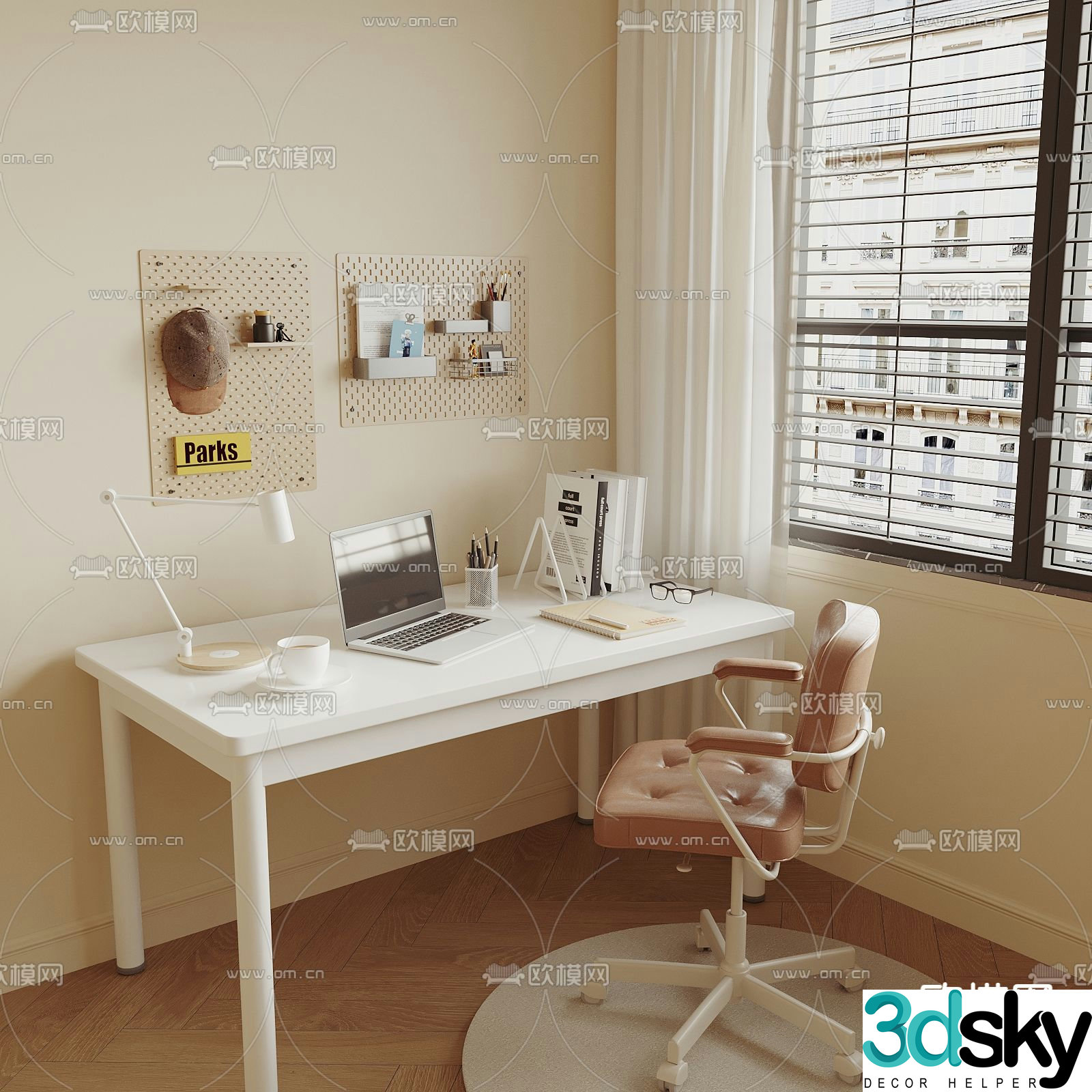 desk study table writing table computer table 3d model
