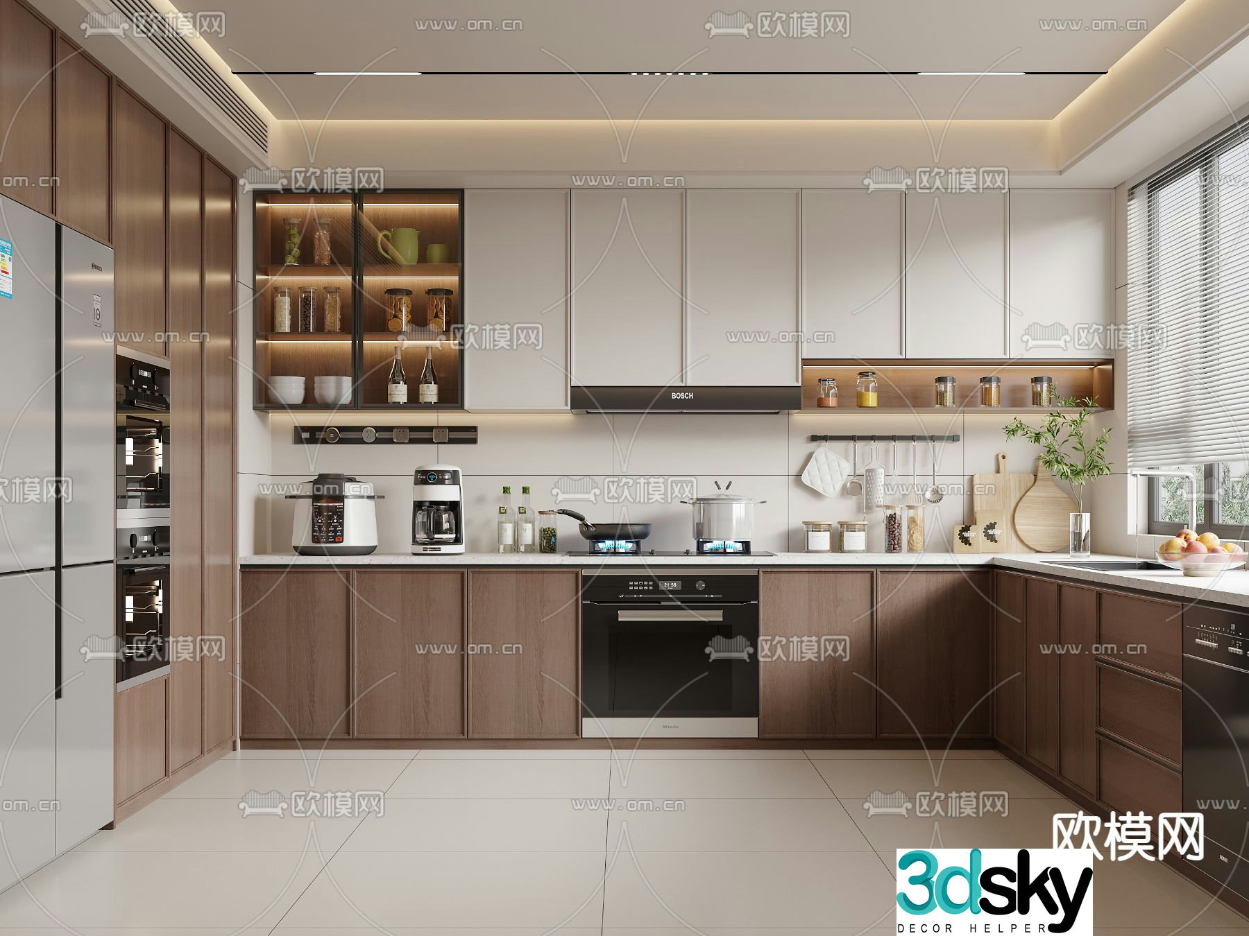 Middle style kitchen 3d model