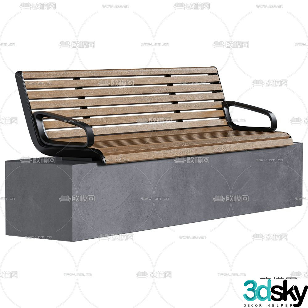 MmcitÃ© outdoor chair public chair park chair 3d model