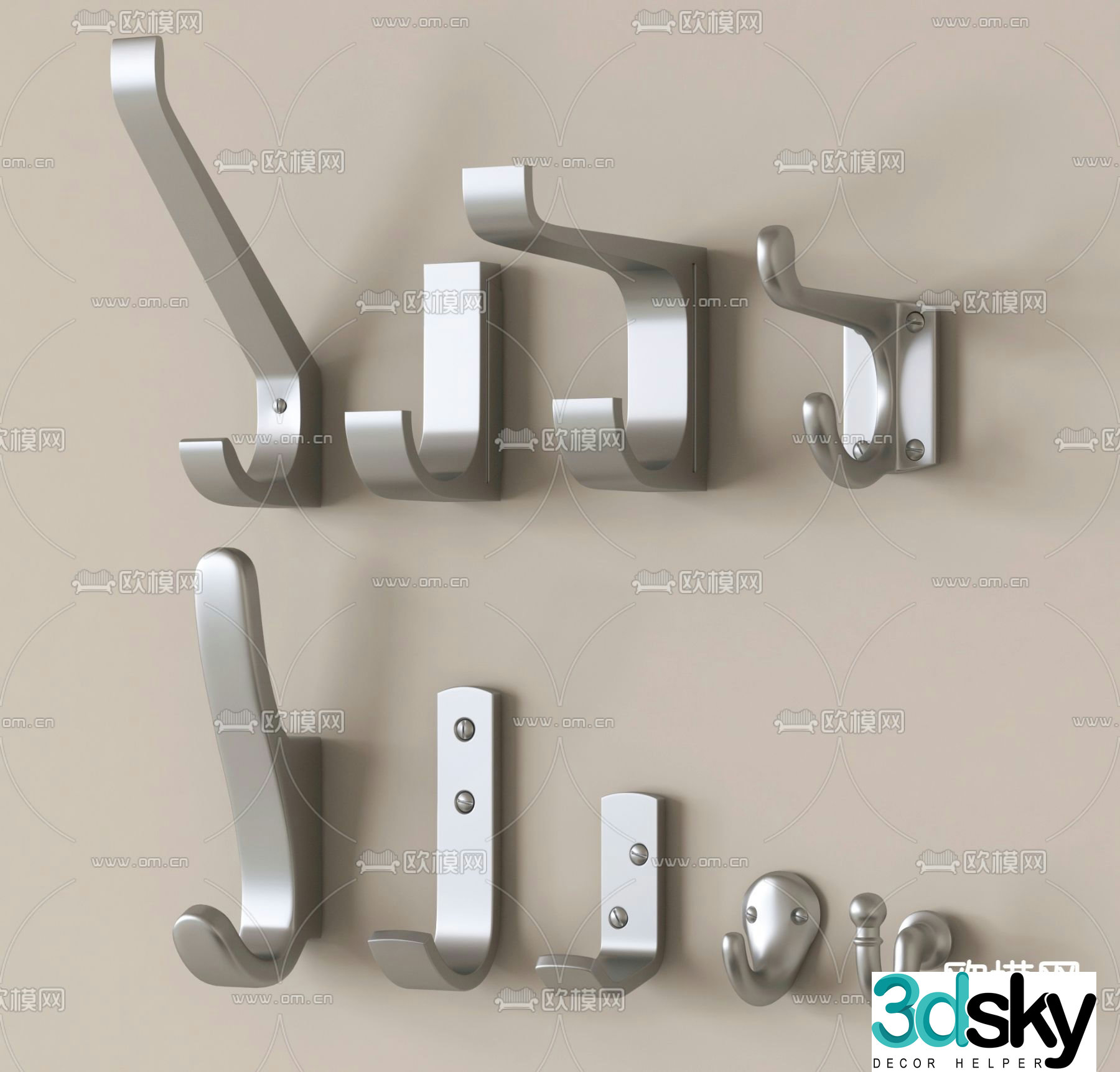 Hook Clothes hook Clothes hanger 3d model