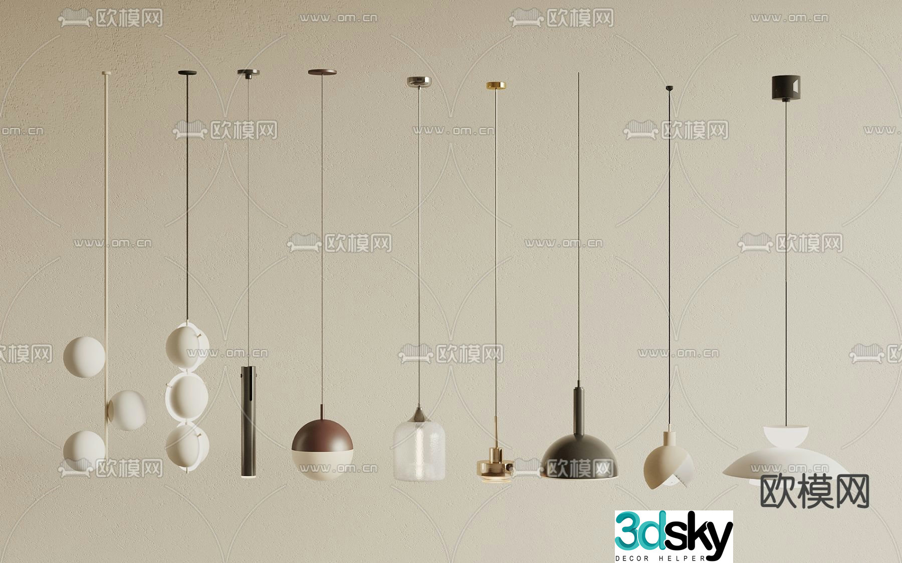 Chandelier bedside chandelier 3d model