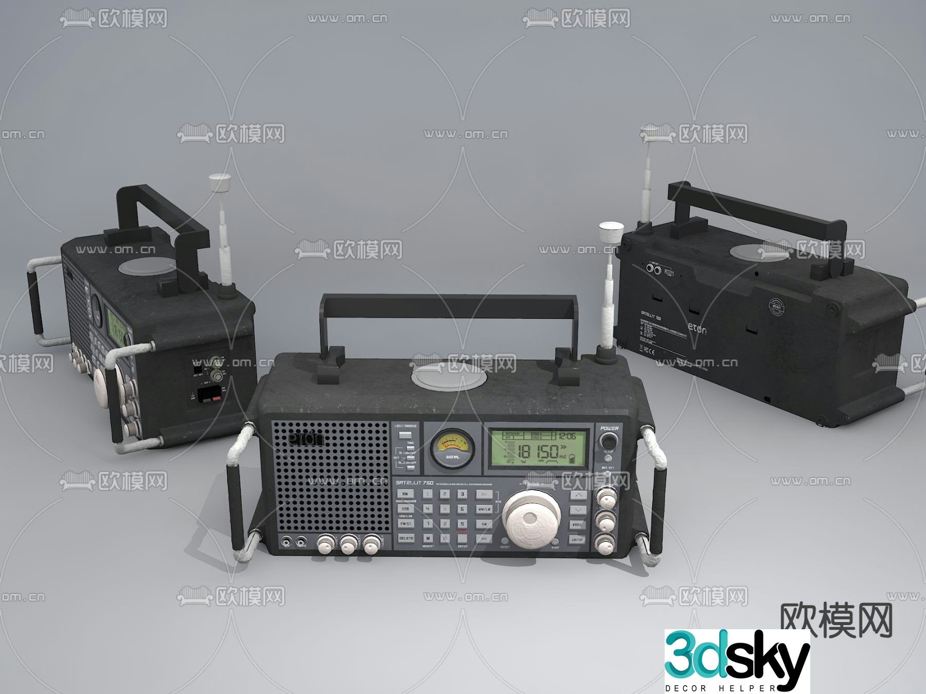 Industrial style military communication 3d model