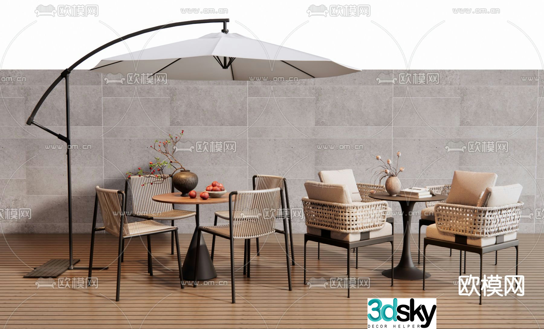 Outdoor tables and chairs leisure tables and chairs 3d model