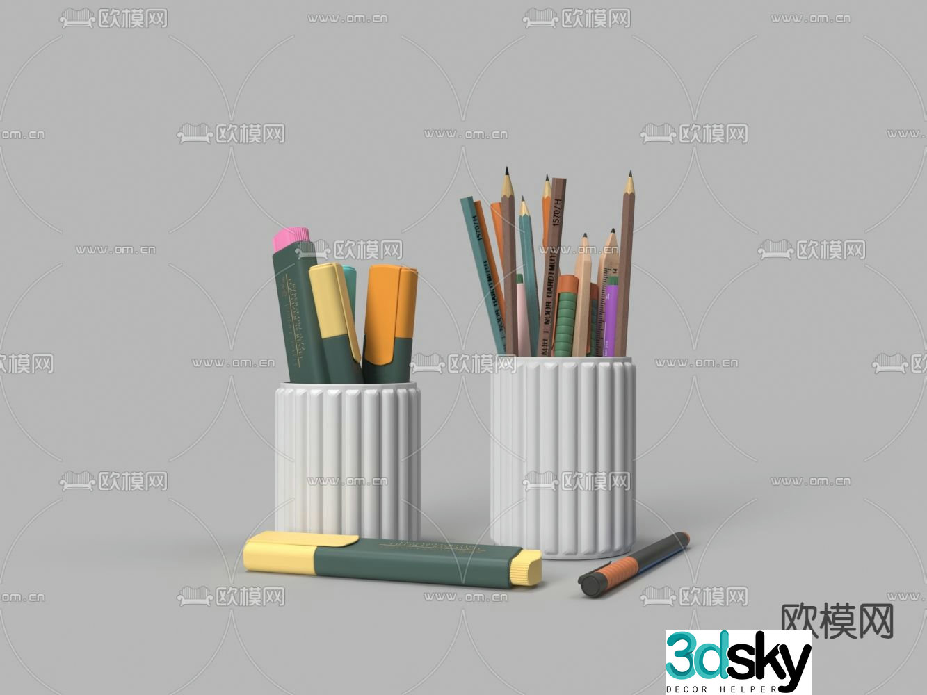 Pen holder stationery holder 3d model
