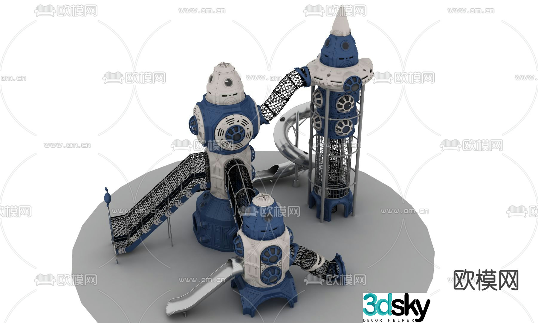 Amusement equipment interstellar theme slide 3d model