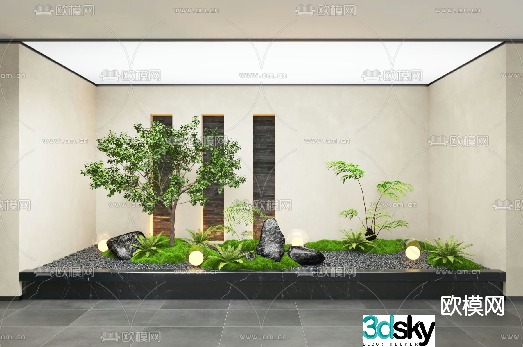 Indoor landscape plant landscaping 3d model