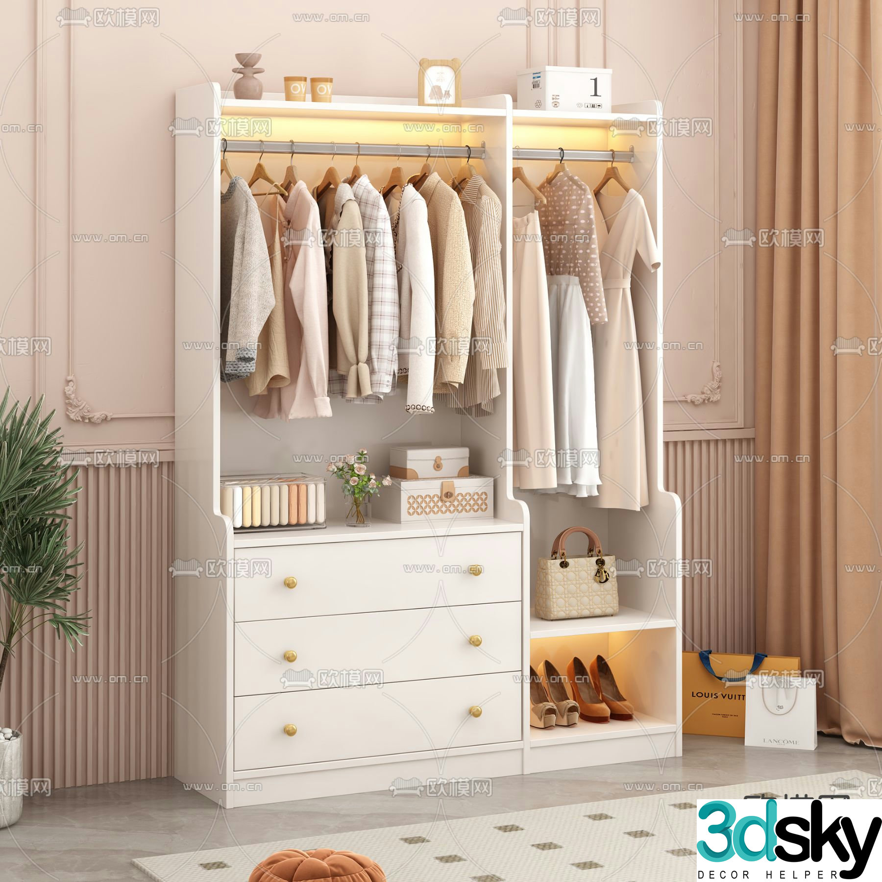 Clothes rack storage rack clothes hanger 3d model