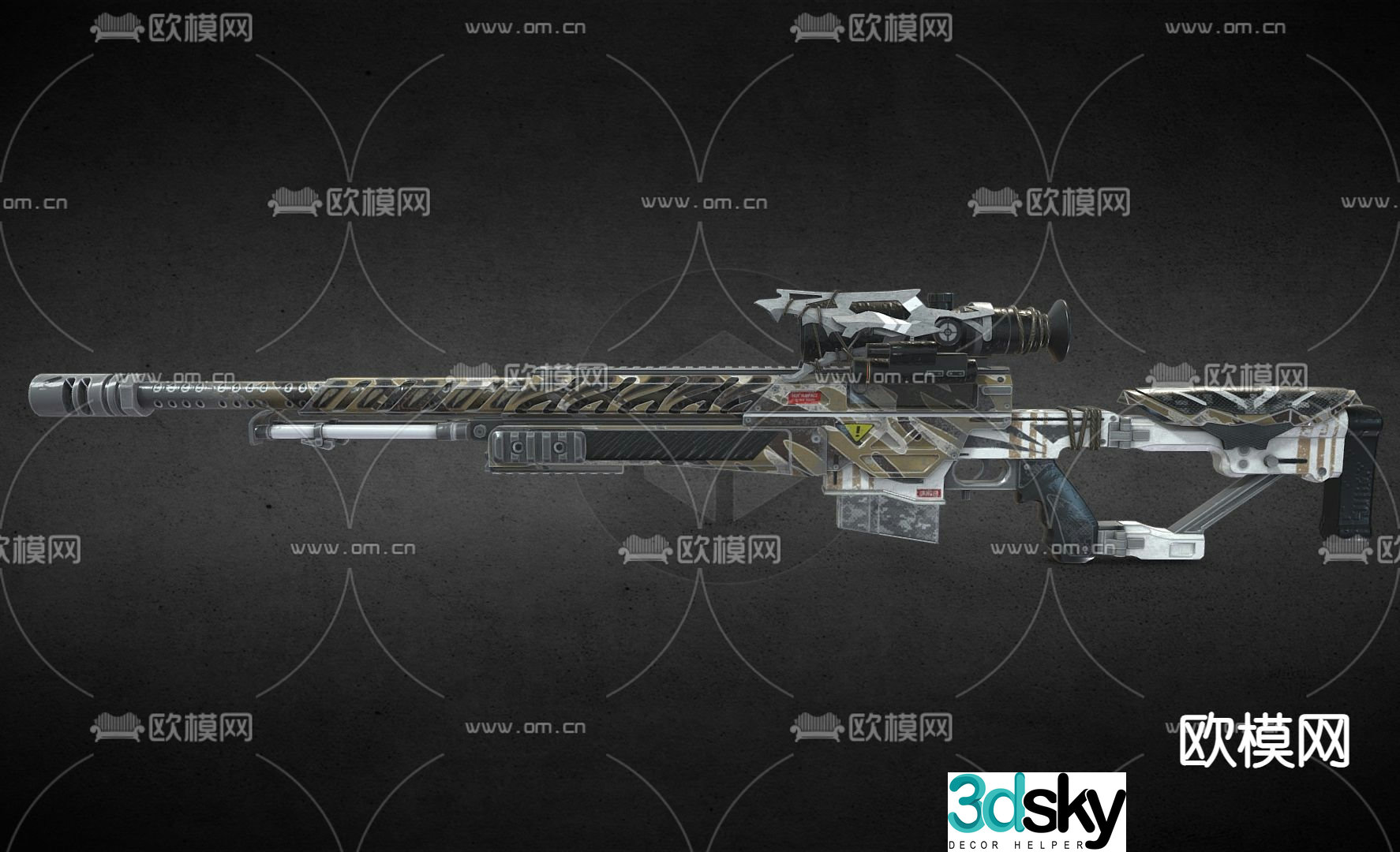 Technological weapons rifle firearms 3d model