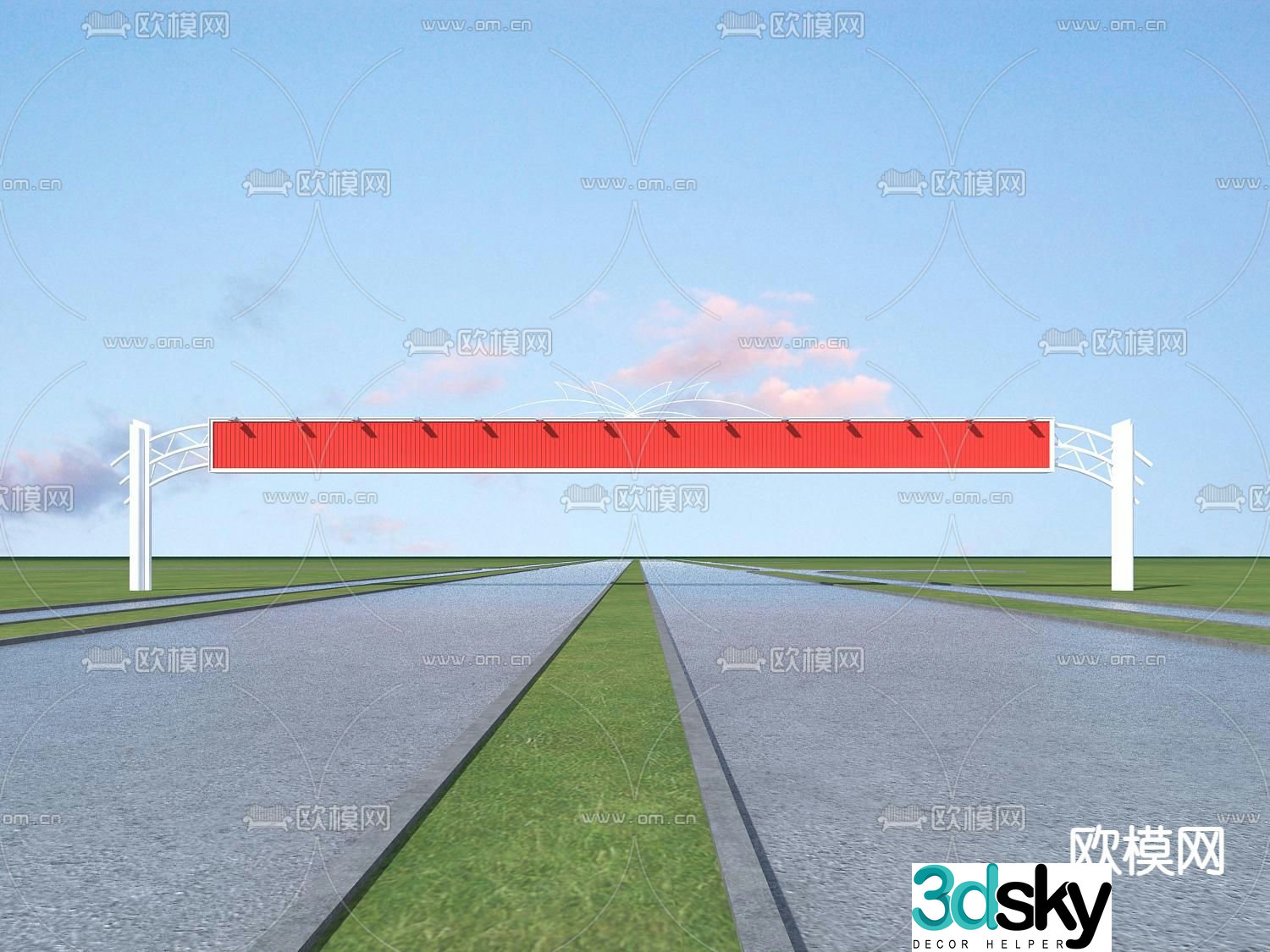 road billboard sign 3d model