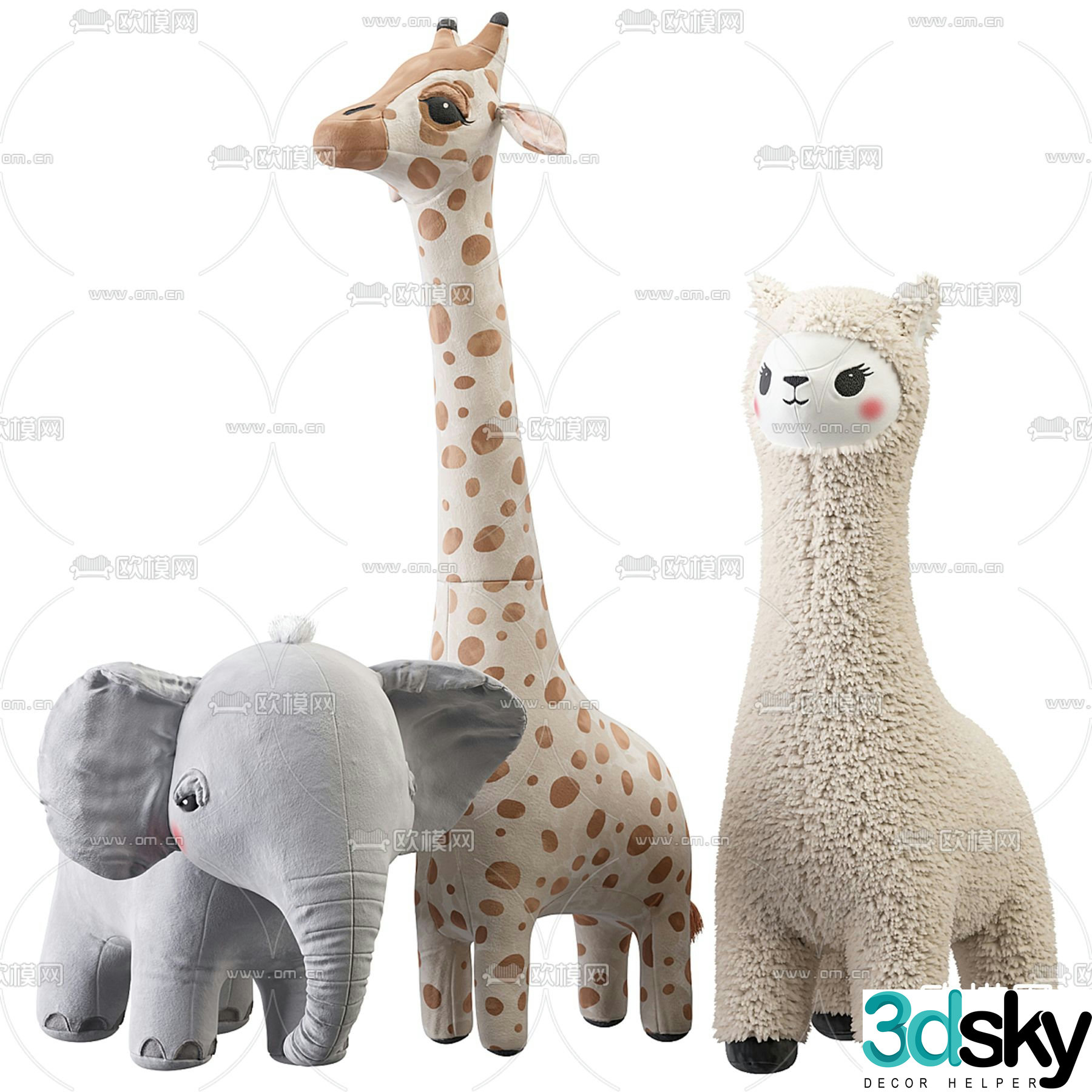 Animal doll plush toy 3d model