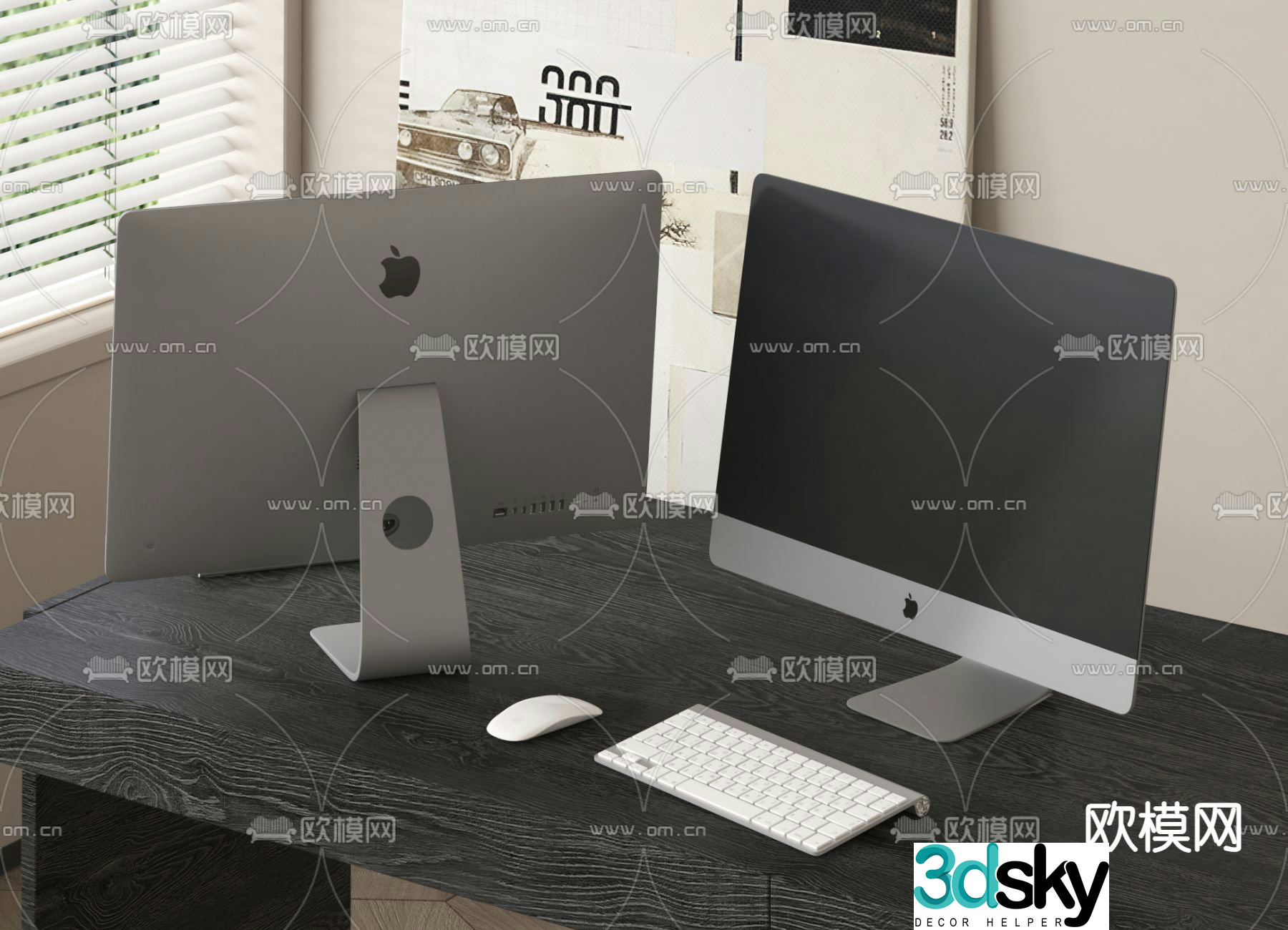 Desktop computer office equipment 3d model
