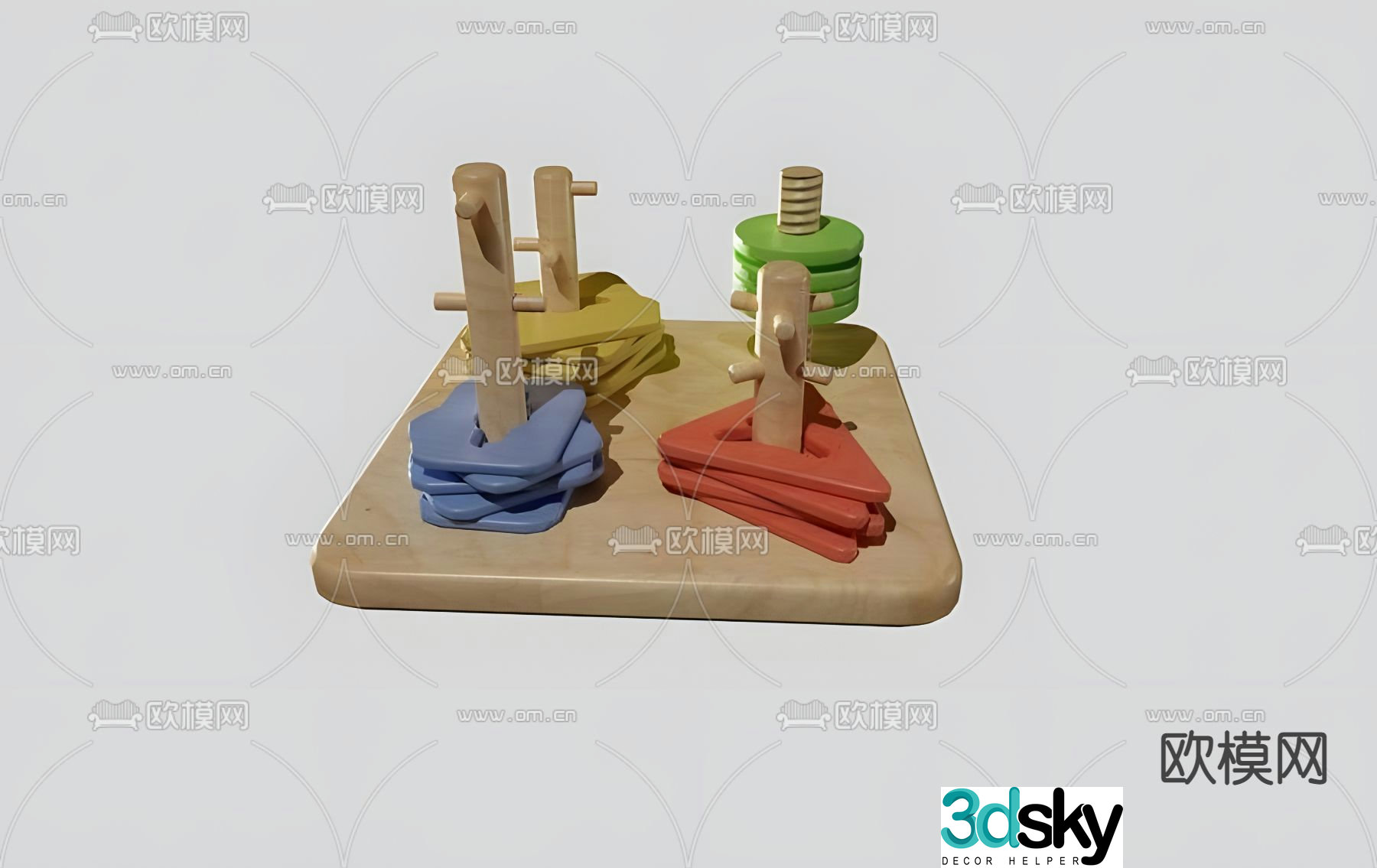 Geometric shapes matching toys 3d model