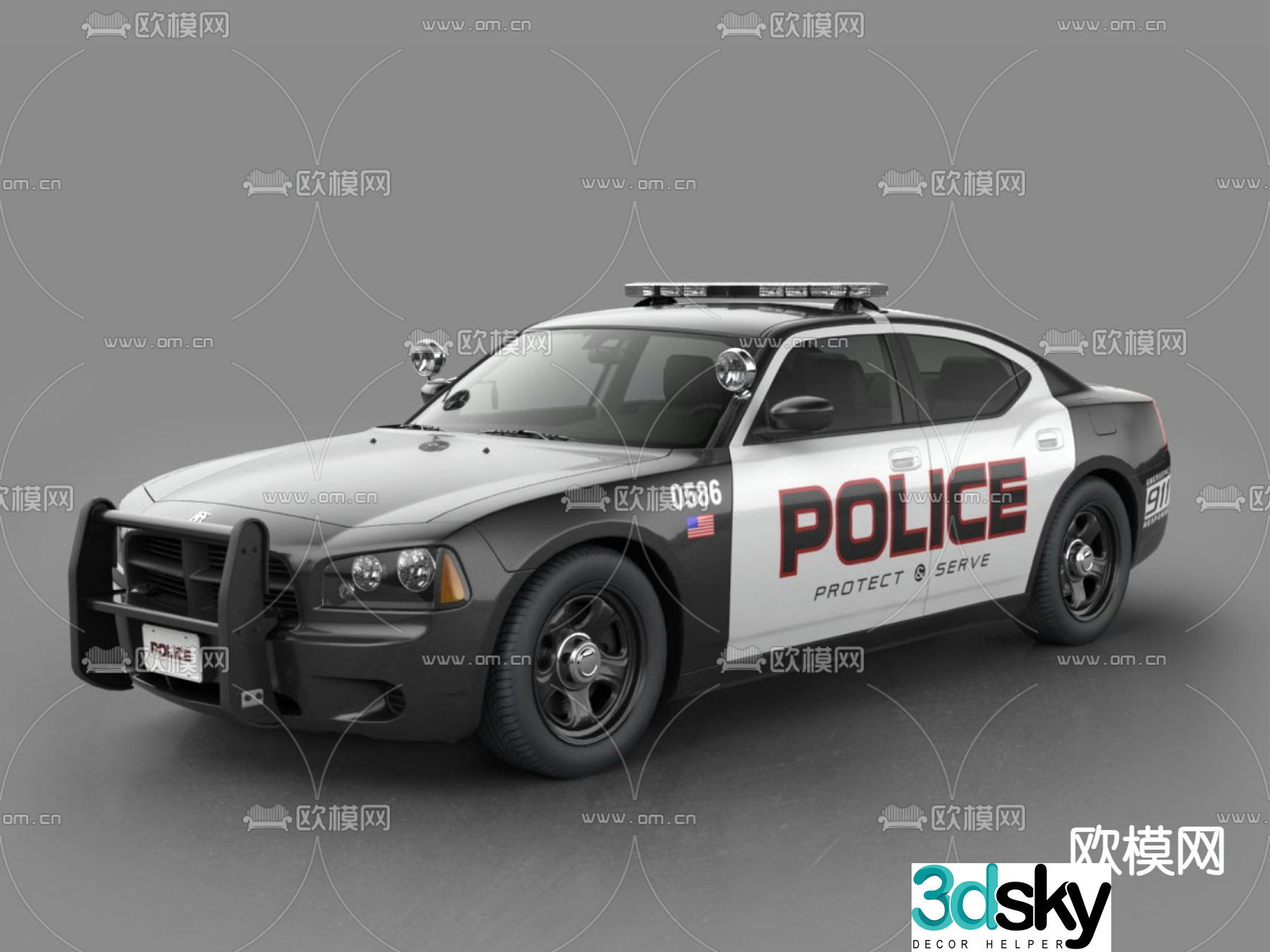 car police car 3d model