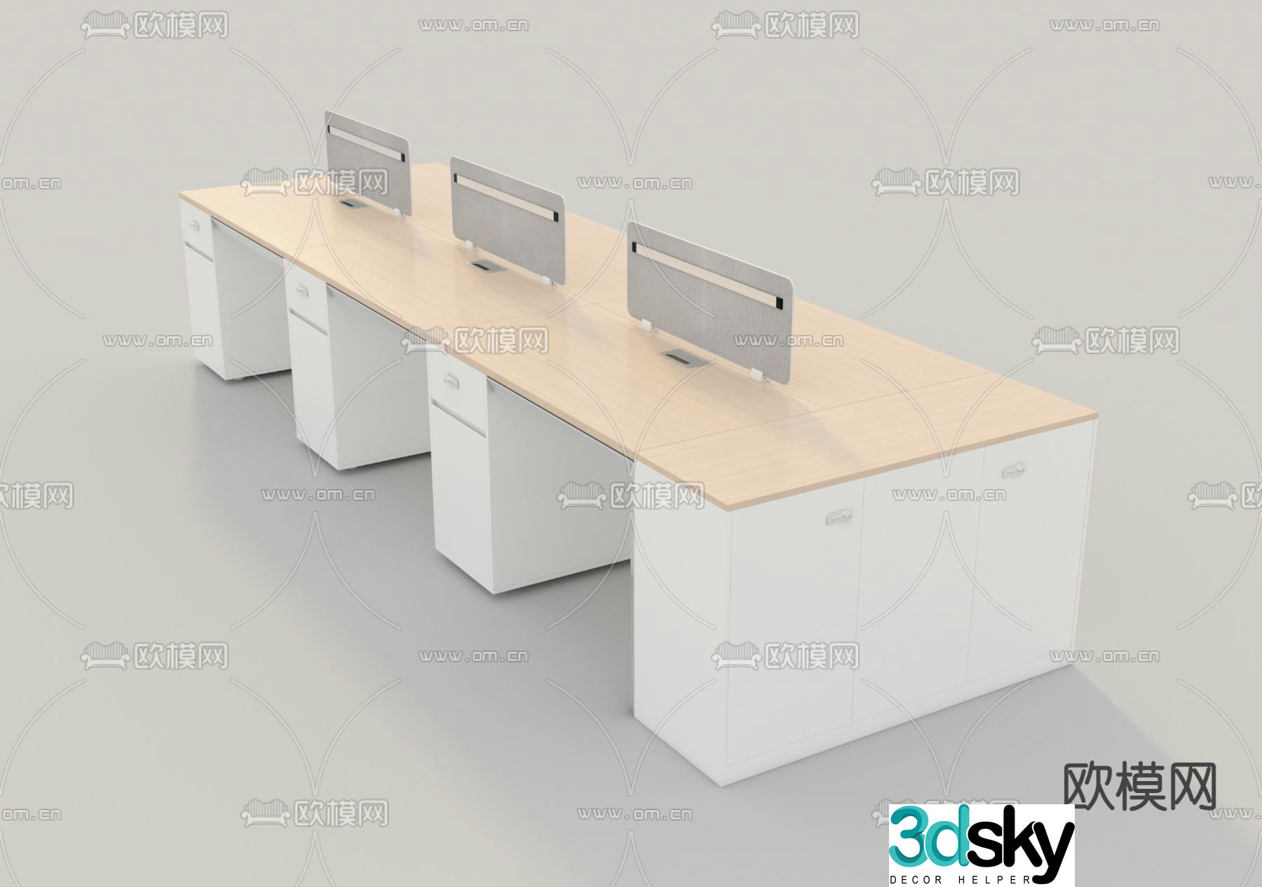 desk post workstation 3d model