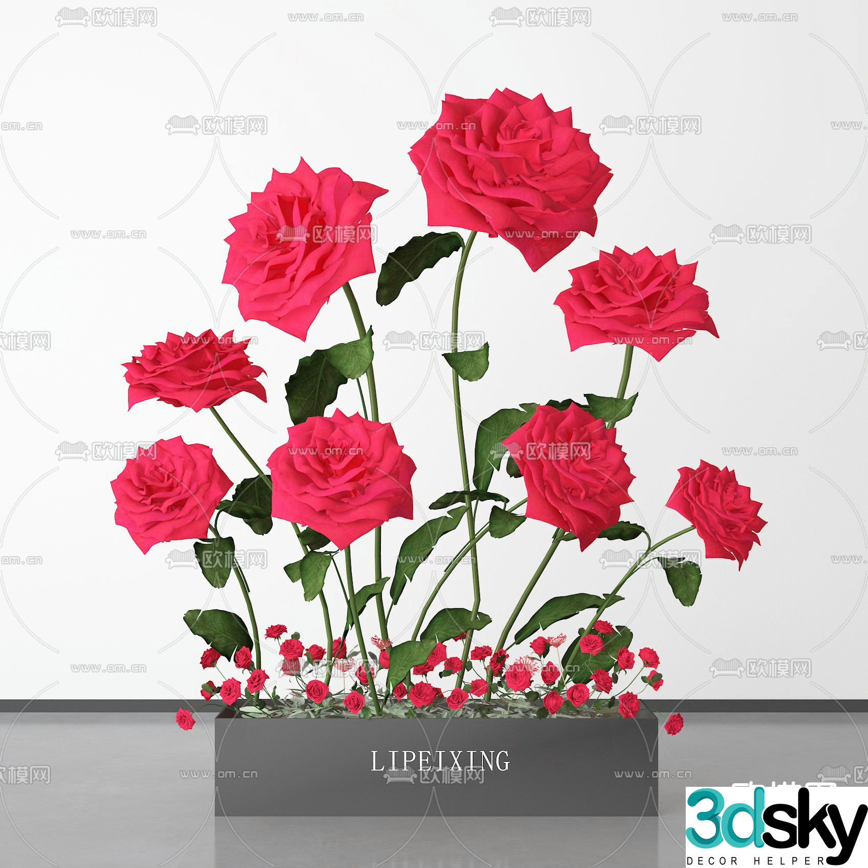 Rose Box Beauty Chen Flower Tank 3D Model